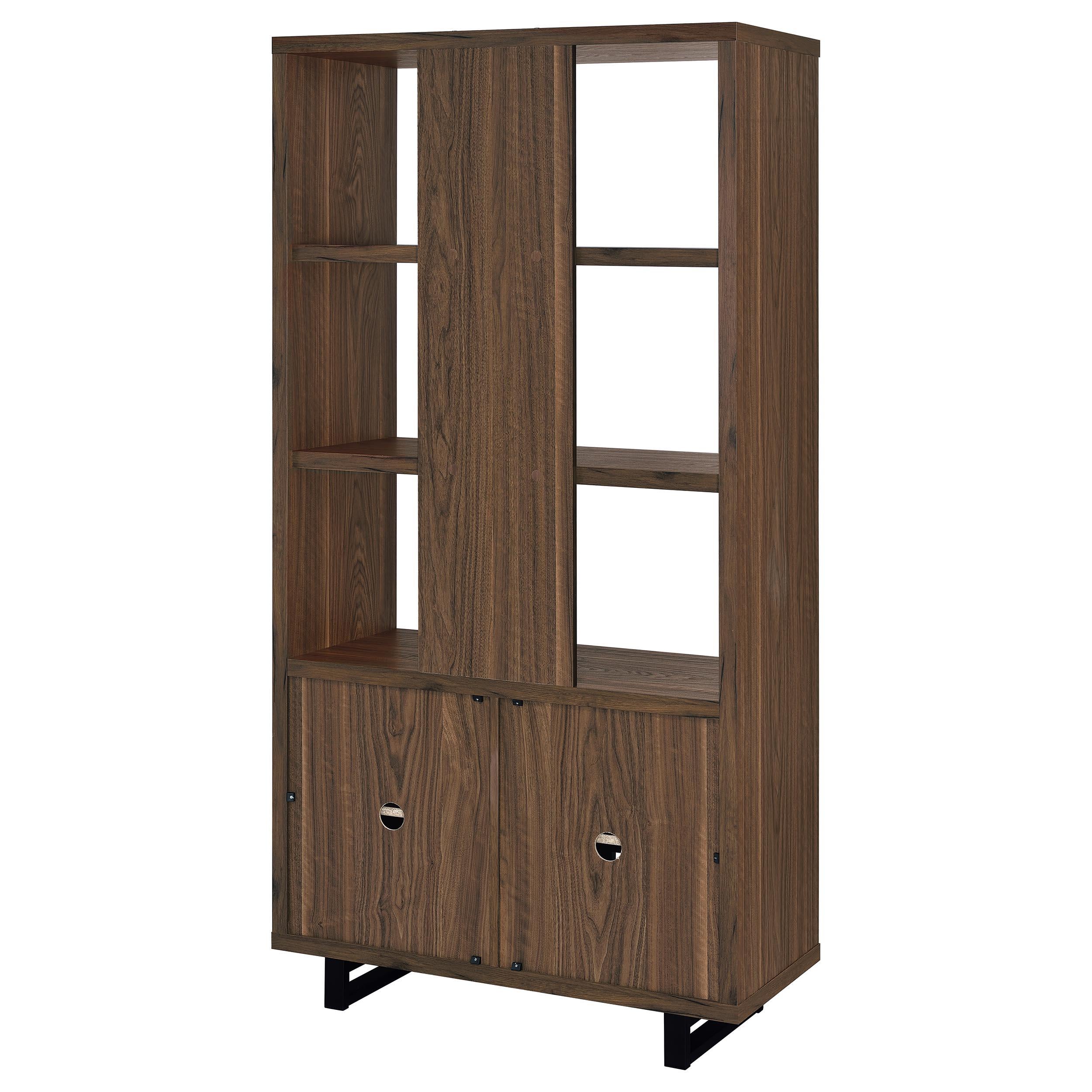 Coaster Furniture Maddox 801863 71-inch 3-shelf Cabinet Bookcase - Walnut IMAGE 8