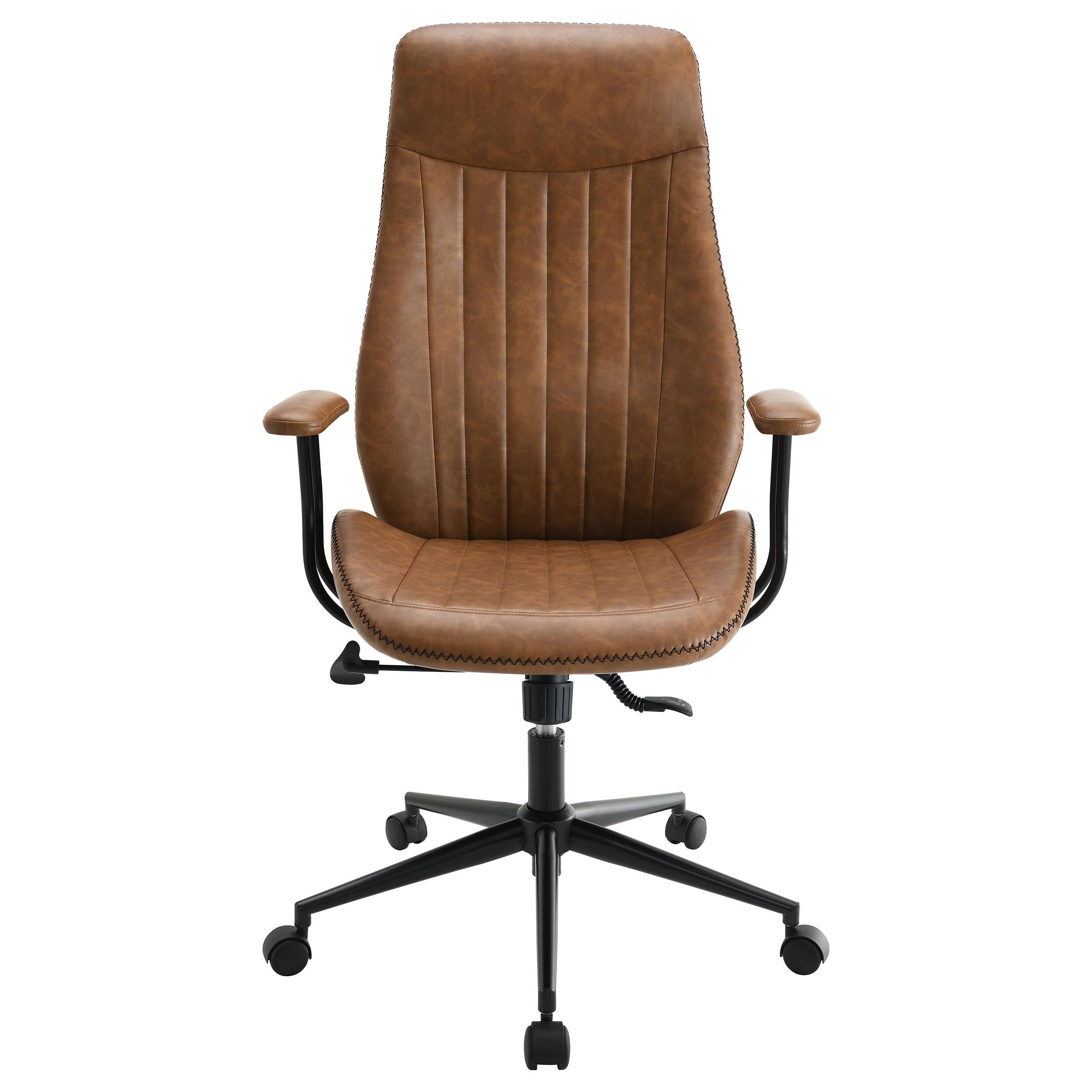 Coaster Furniture Ranger 801941 Upholstered Adjustable Home Office Desk Chair - Brown IMAGE 2