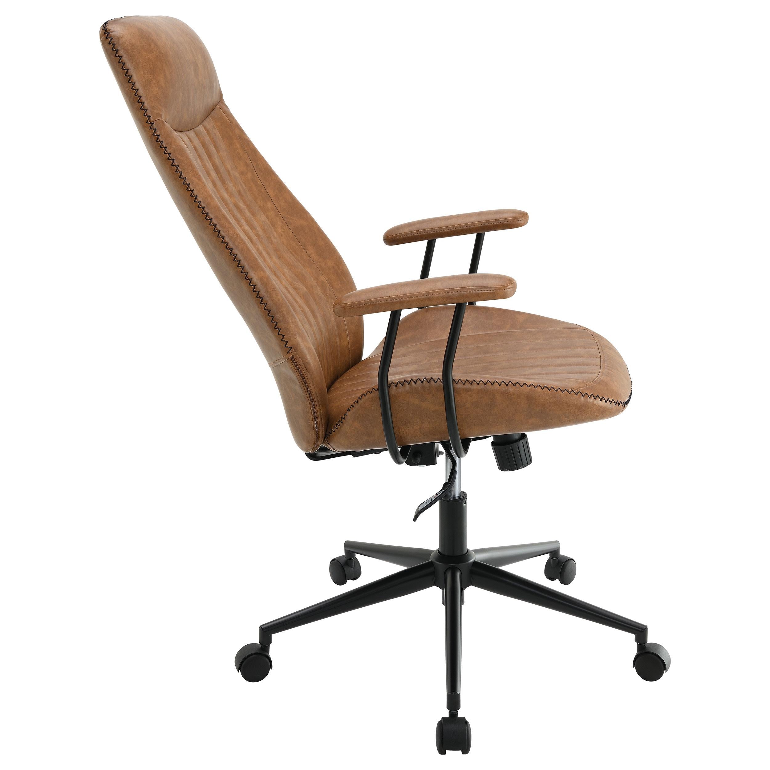 Coaster Furniture Ranger 801941 Upholstered Adjustable Home Office Desk Chair - Brown IMAGE 8