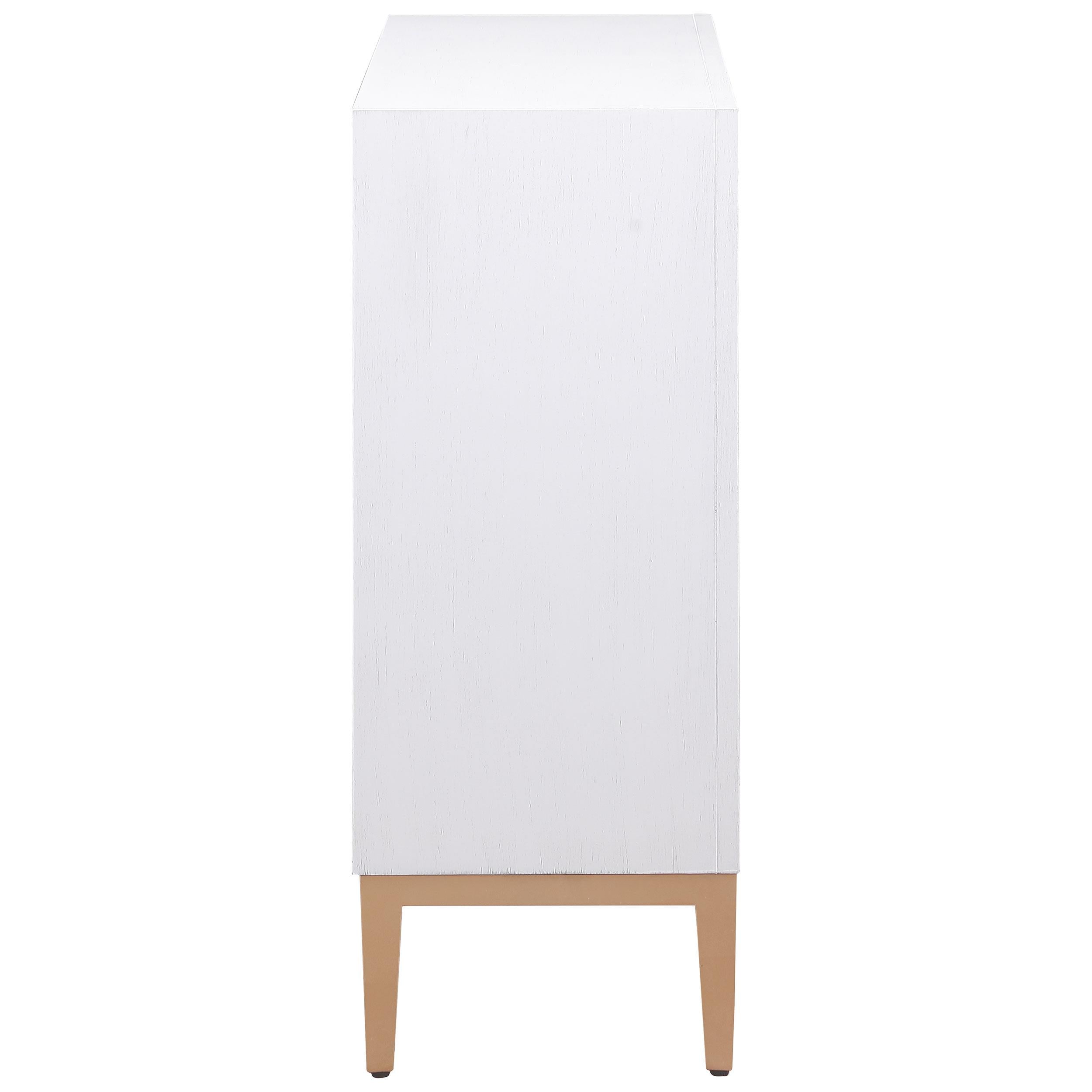 Coaster Furniture Gretchen 950408 2-door Wood Fluted Parquet Cabinet - White and Brown IMAGE 5