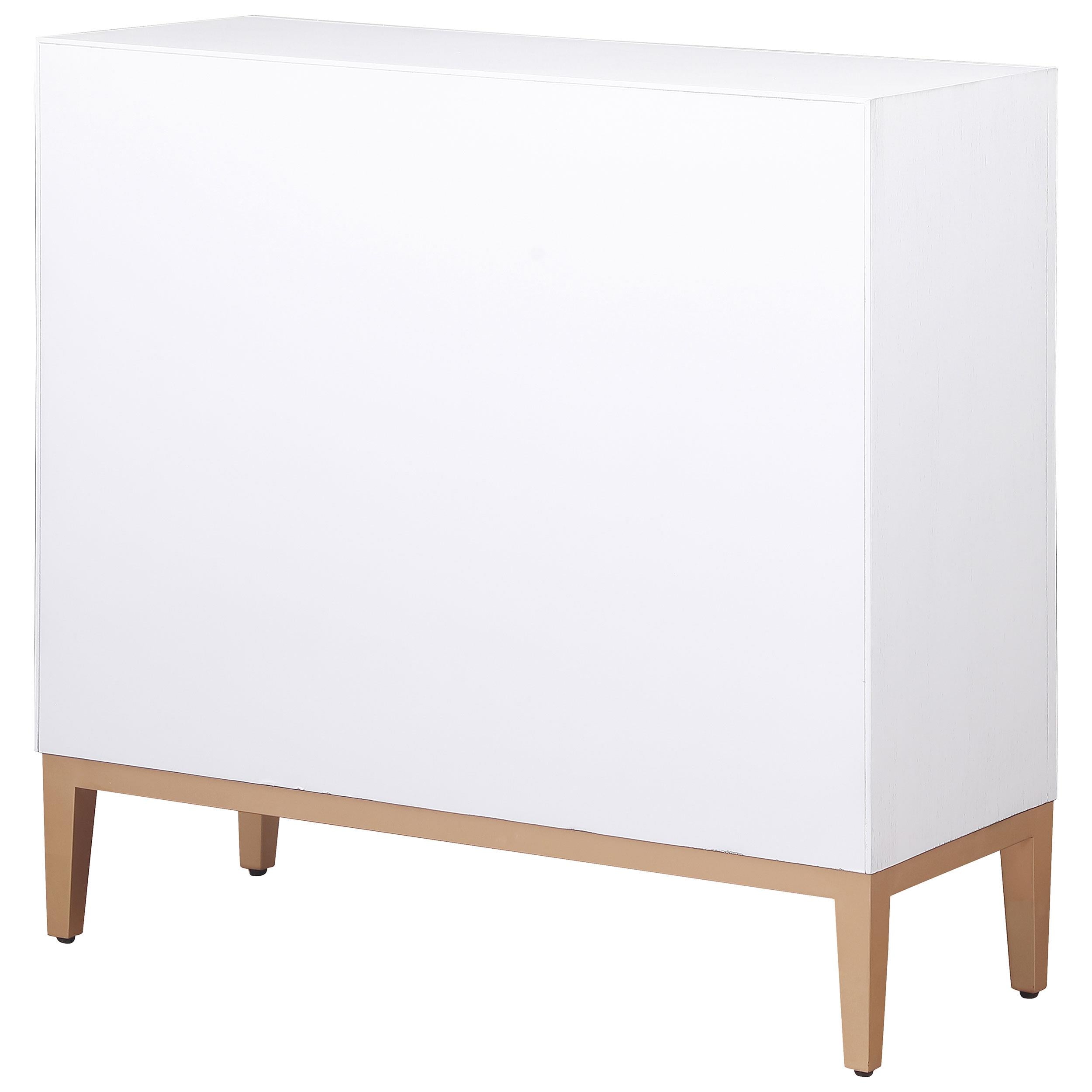 Coaster Furniture Gretchen 950408 2-door Wood Fluted Parquet Cabinet - White and Brown IMAGE 7