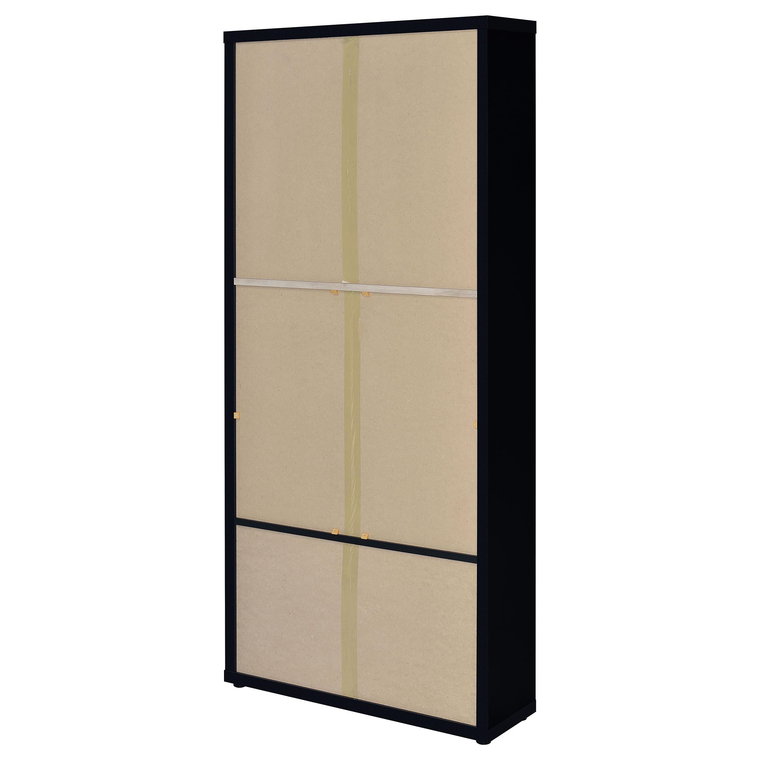 Coaster Furniture Hawthorne 953478 4-shelf Glass Door Cabinet with Drawers - Black IMAGE 7
