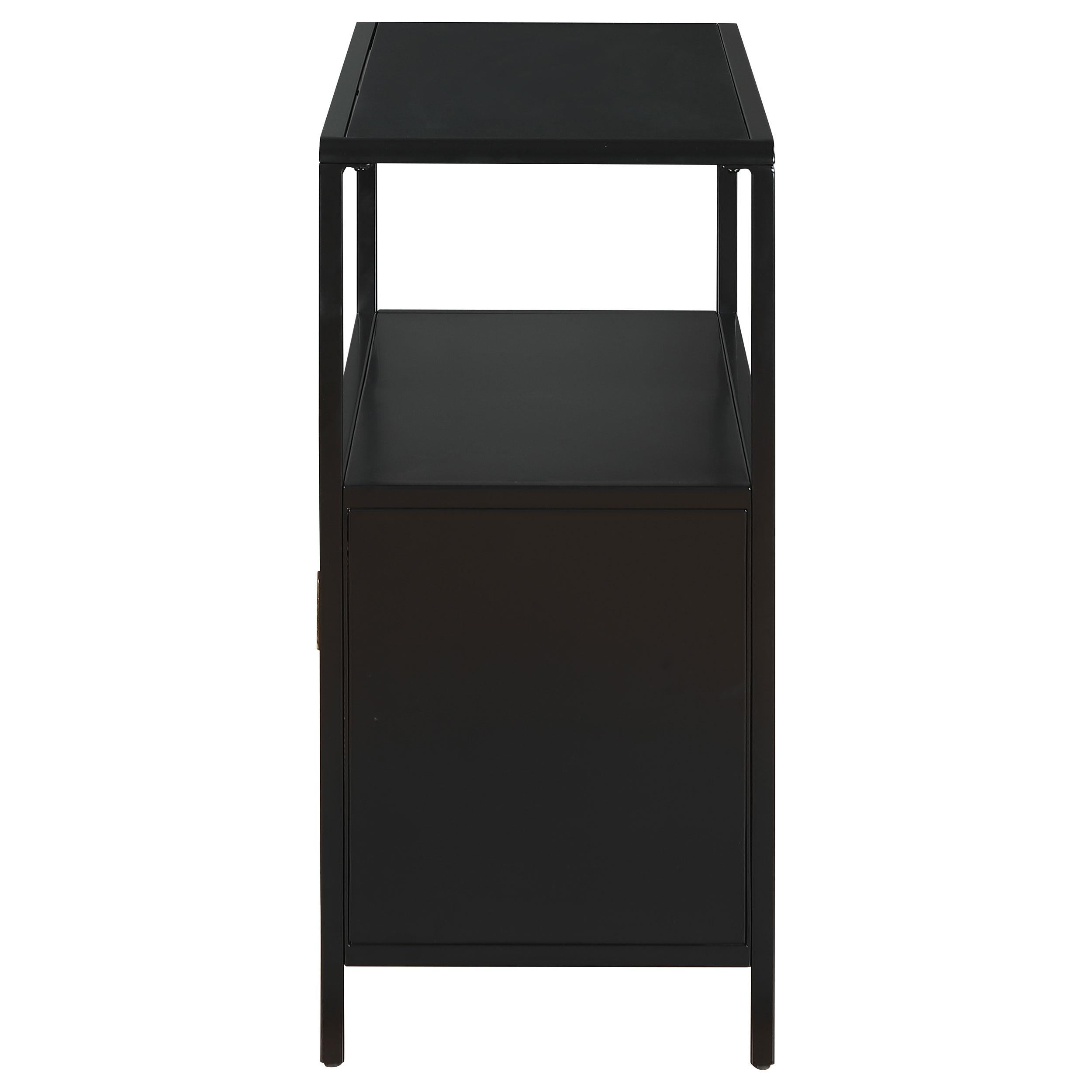 Coaster Furniture Amherst 961641 2-door Radio Weave Cane Metal Accent Cabinet - Black IMAGE 5