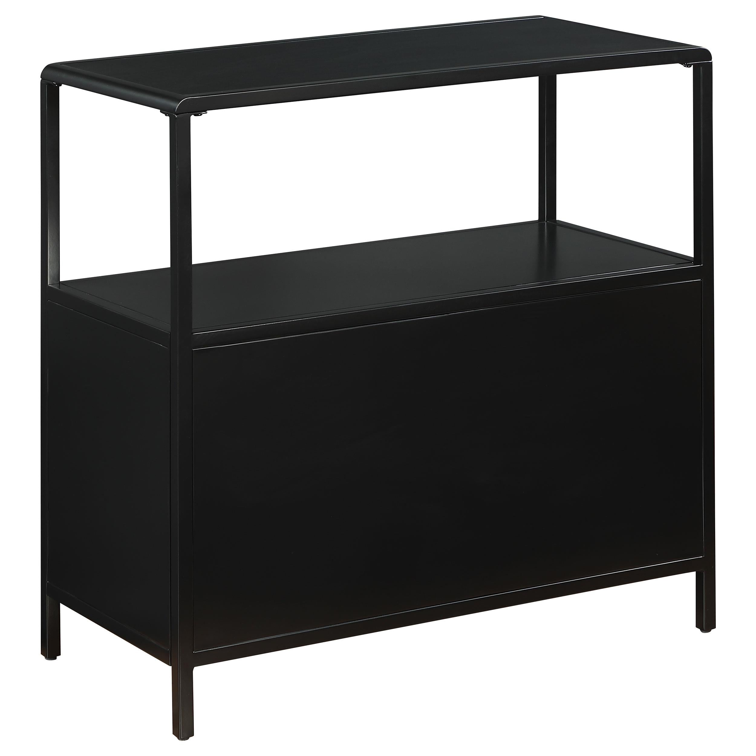 Coaster Furniture Amherst 961641 2-door Radio Weave Cane Metal Accent Cabinet - Black IMAGE 6