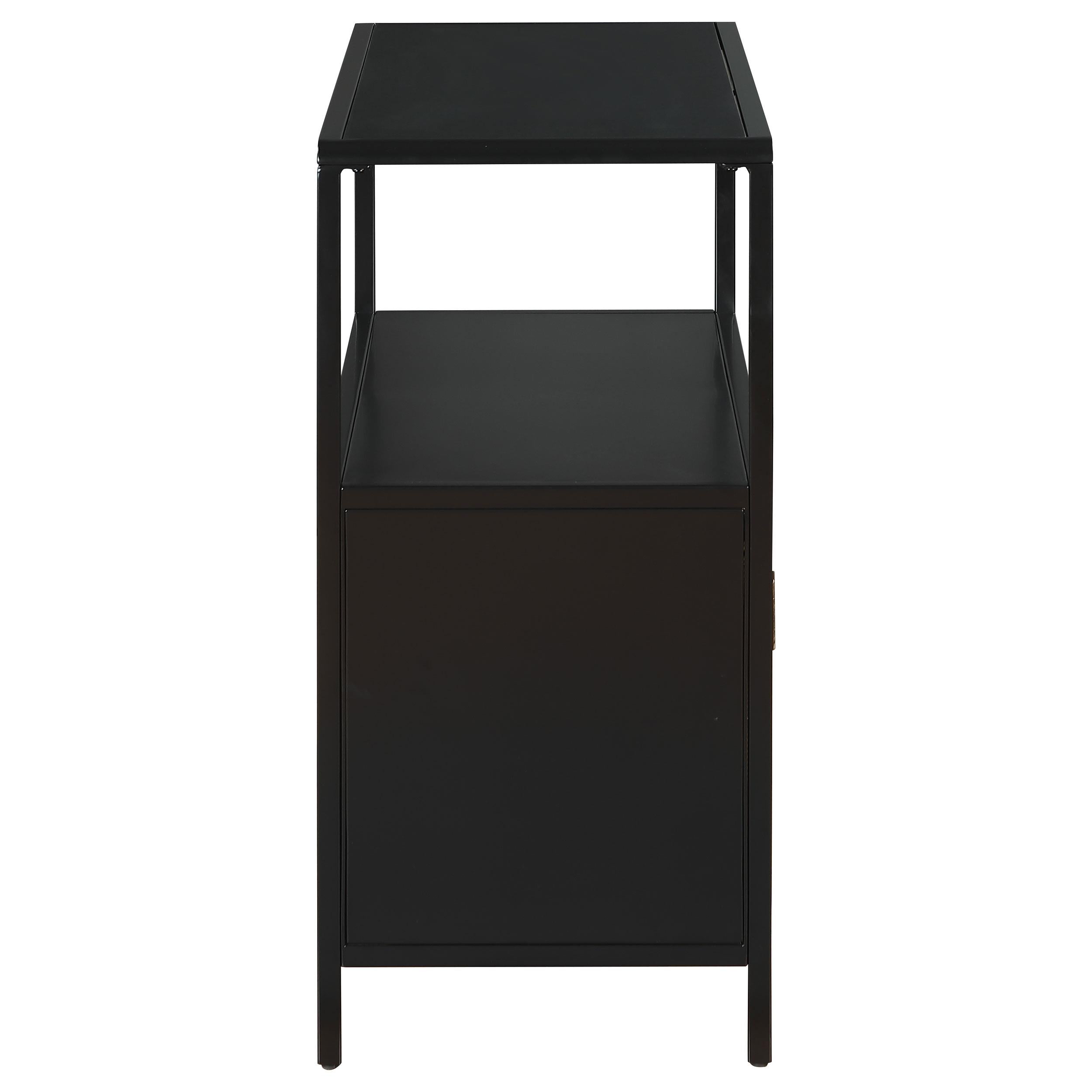 Coaster Furniture Amherst 961641 2-door Radio Weave Cane Metal Accent Cabinet - Black IMAGE 8