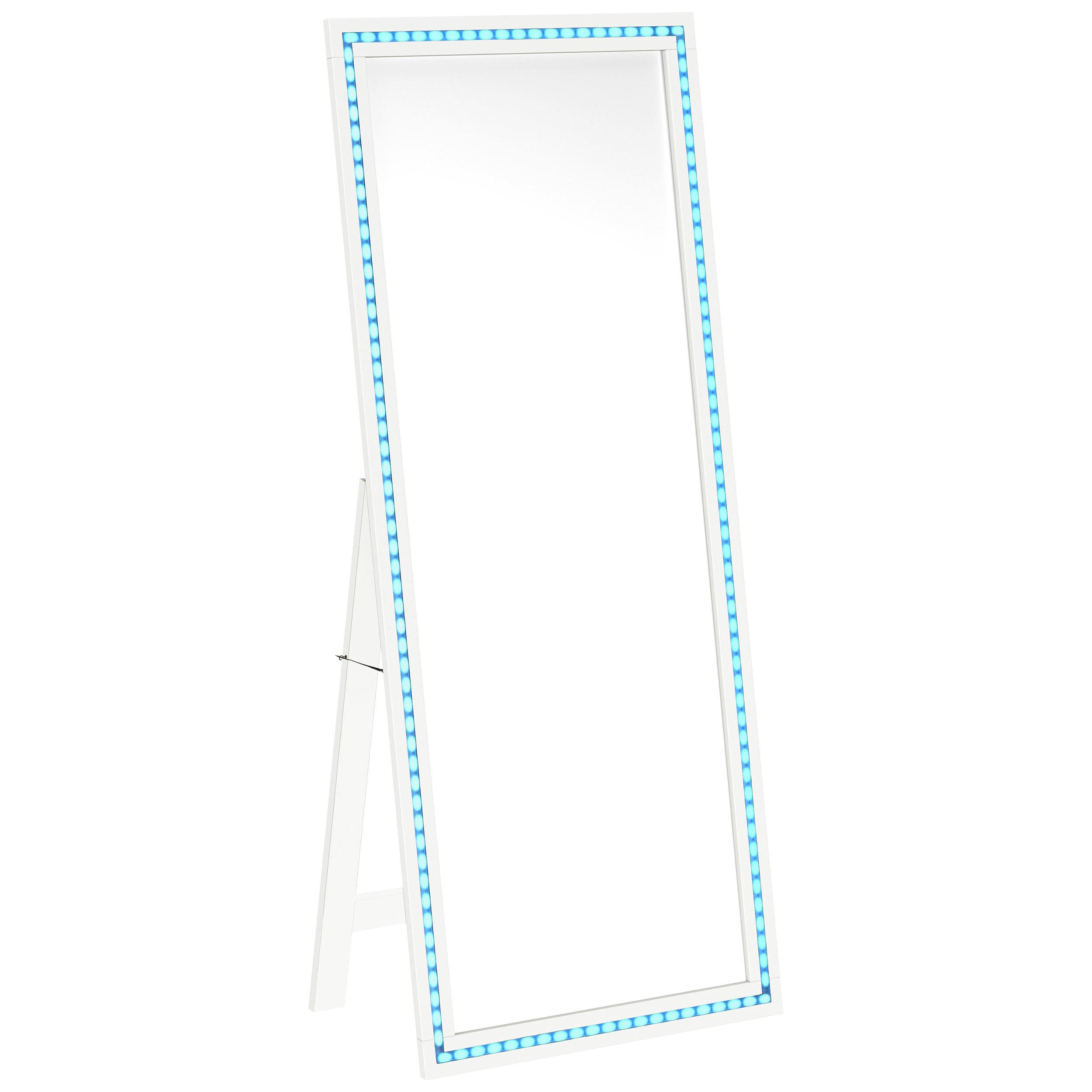 Coaster Furniture Windrose 960963 28 x 67 Inch Tempered LED Standing Mirror - White IMAGE 8