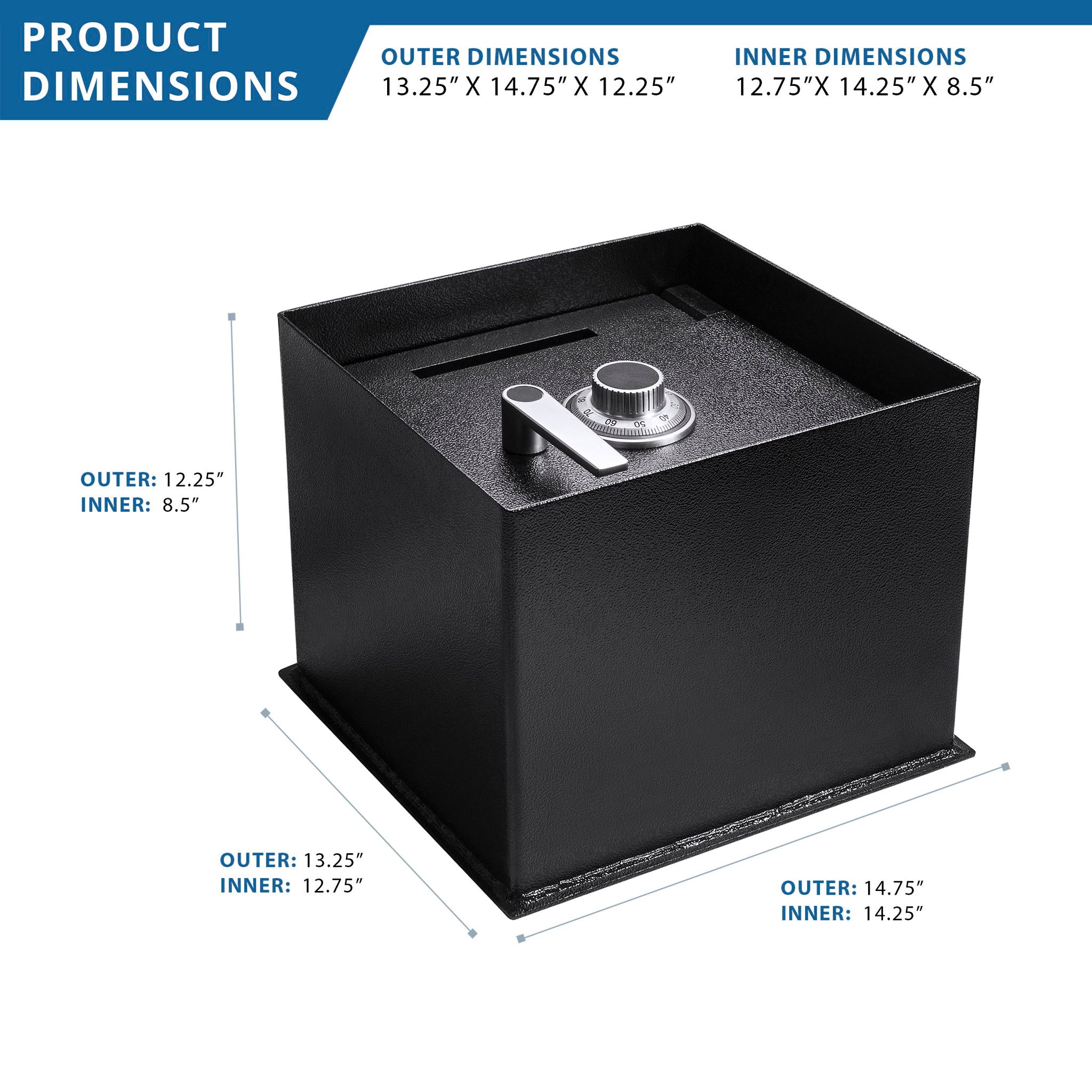 0.89 Cubic Ft Floor Safe - Black