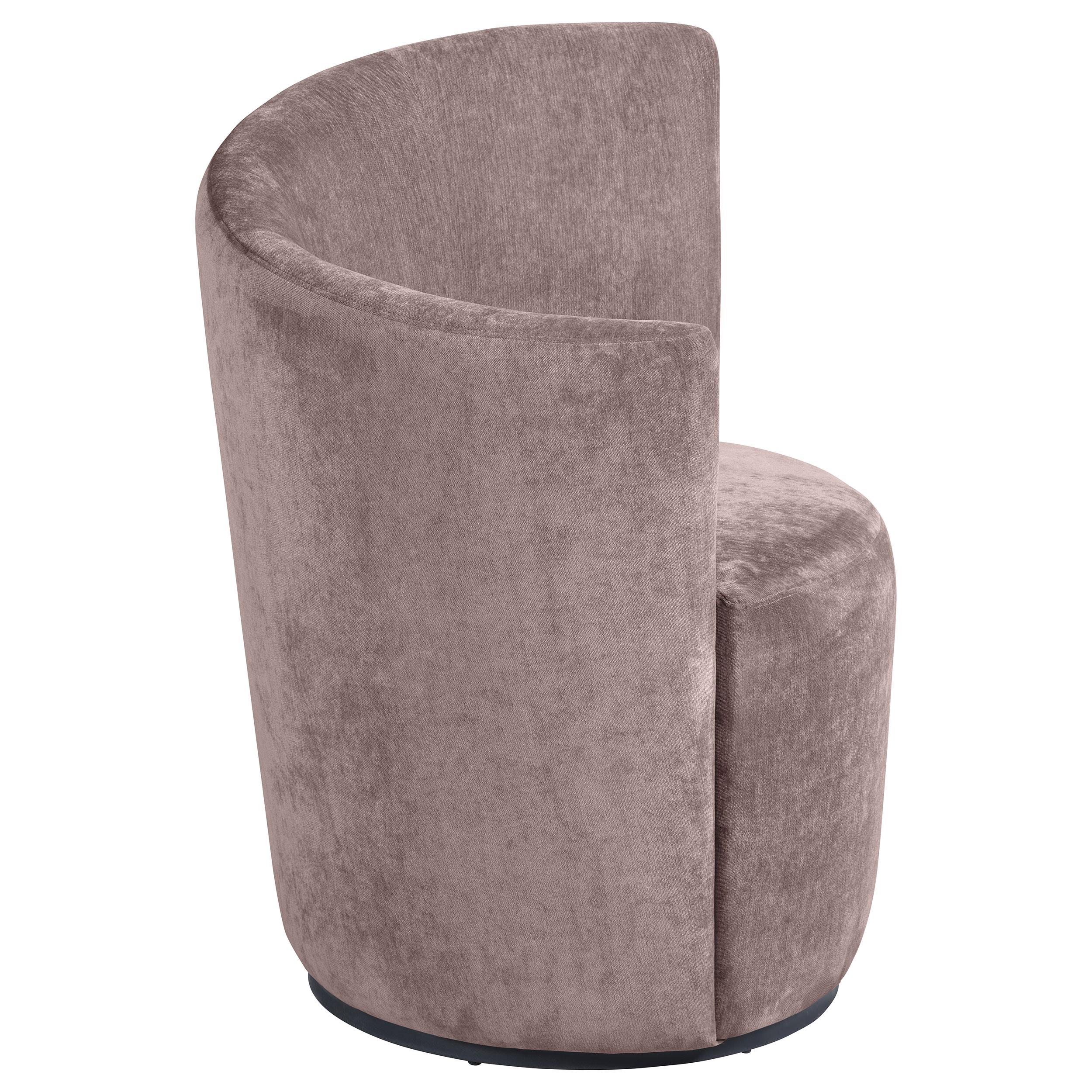 Coaster Furniture Nueva 907528 Upholstered Swivel Chair Curved Backrest - Blush IMAGE 5