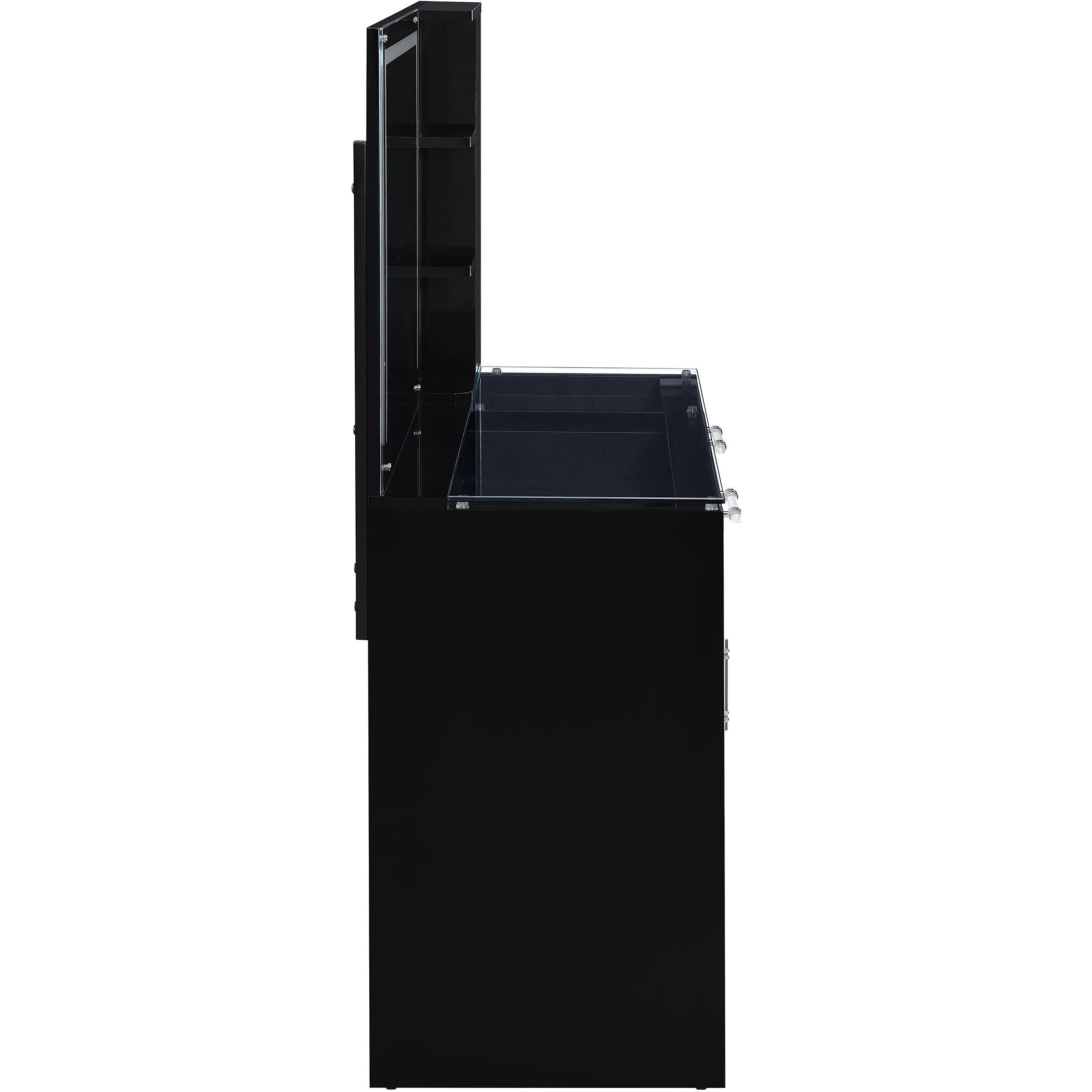 Coaster Furniture Flora 930219 2-drawer Vanity Set with LED Mirror - Black High Gloss IMAGE 12