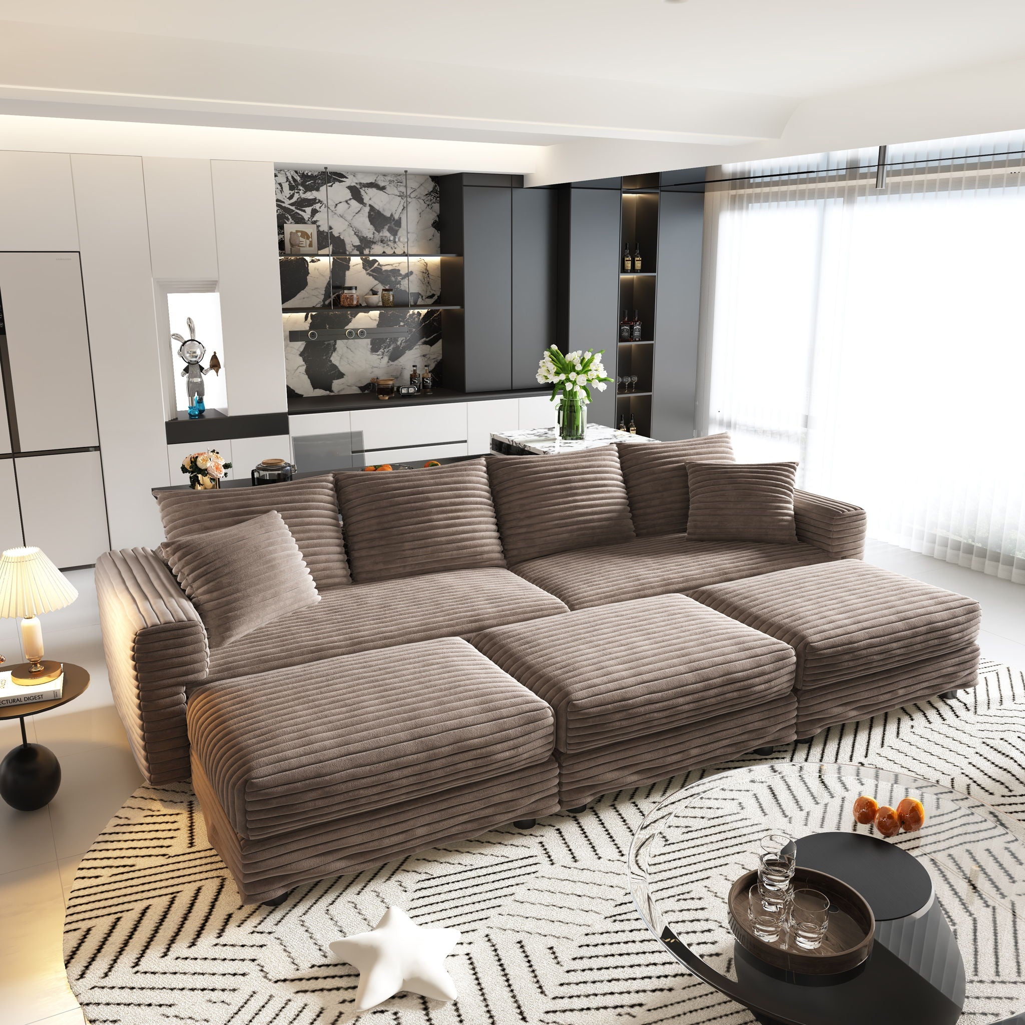 Modern Comfy Upholstered Sofa Cloud Couch & Deep Seat Couches