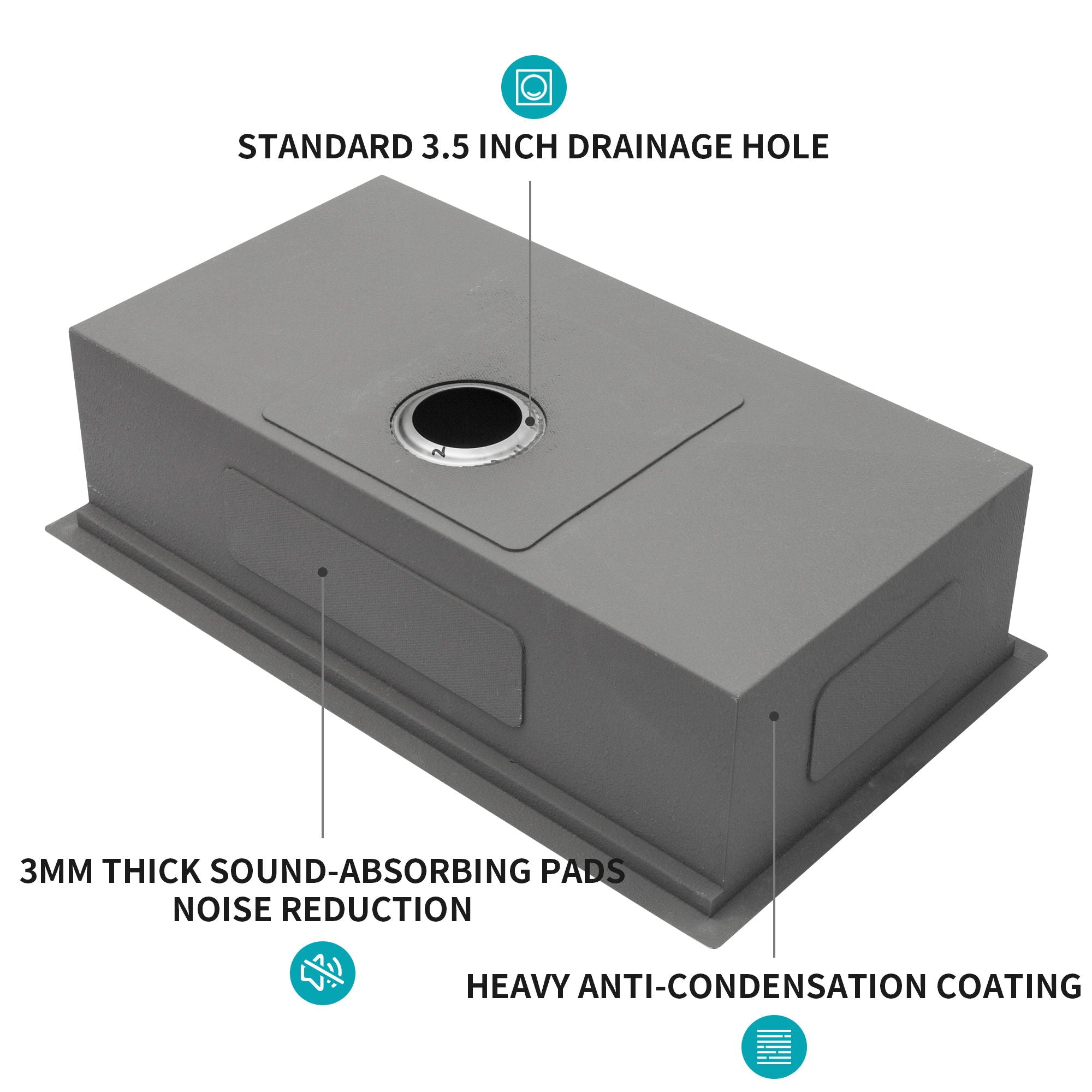 30" Undermount Kitchen Sink 16 Gauge Ledge Workstation - Brushed Nickel