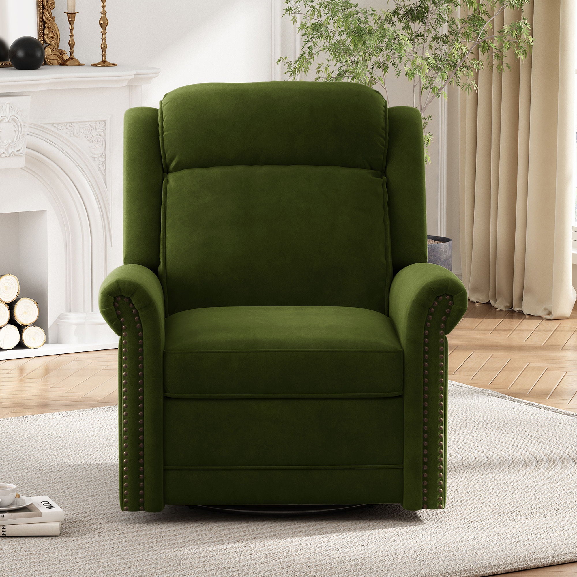 360 Degrees Swivel Recliner Manual Rocking Recliner Home With Adjustable Backrest