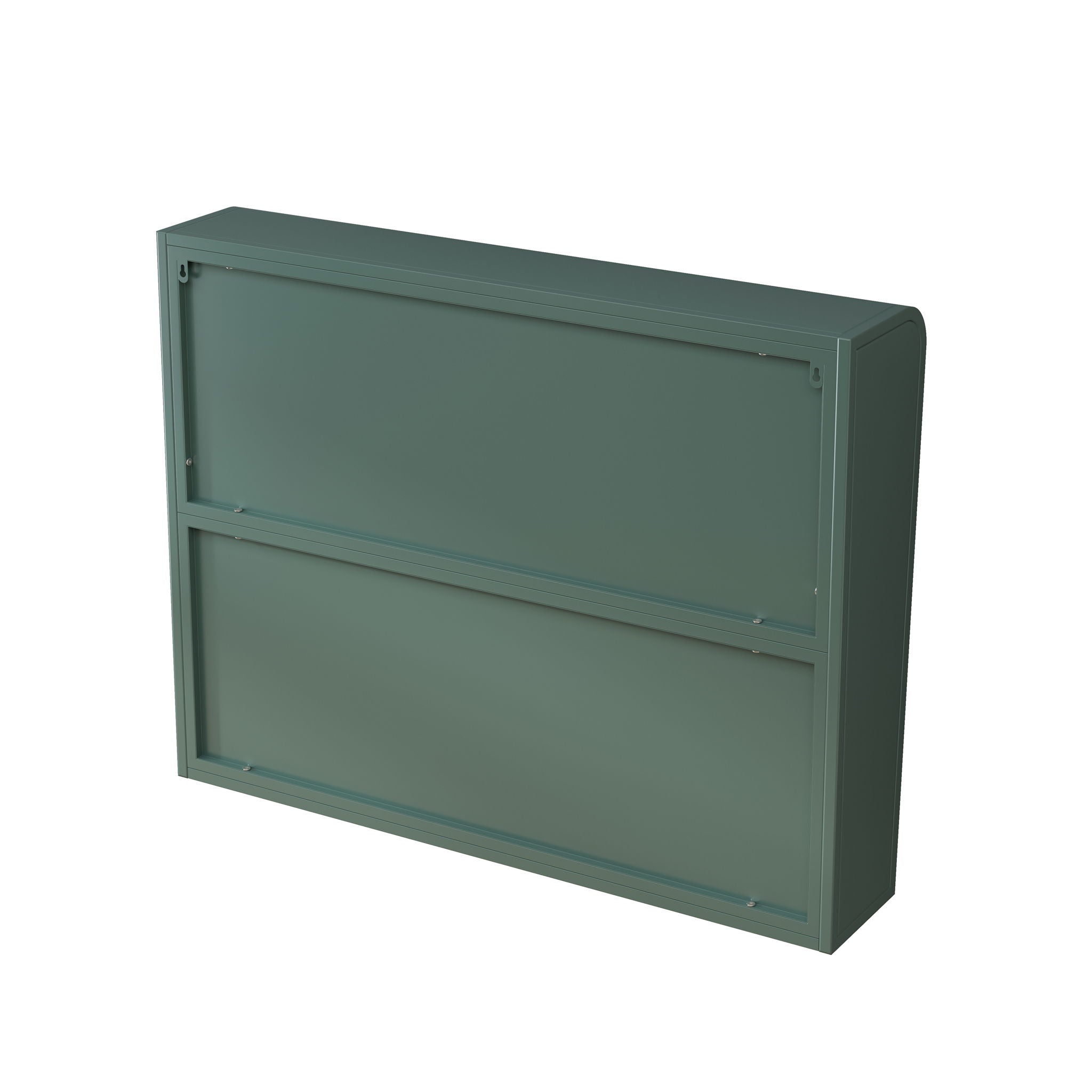 Arched Wall Mounted Cabinet, 3 Door Storage For Kitchen - Dark Green