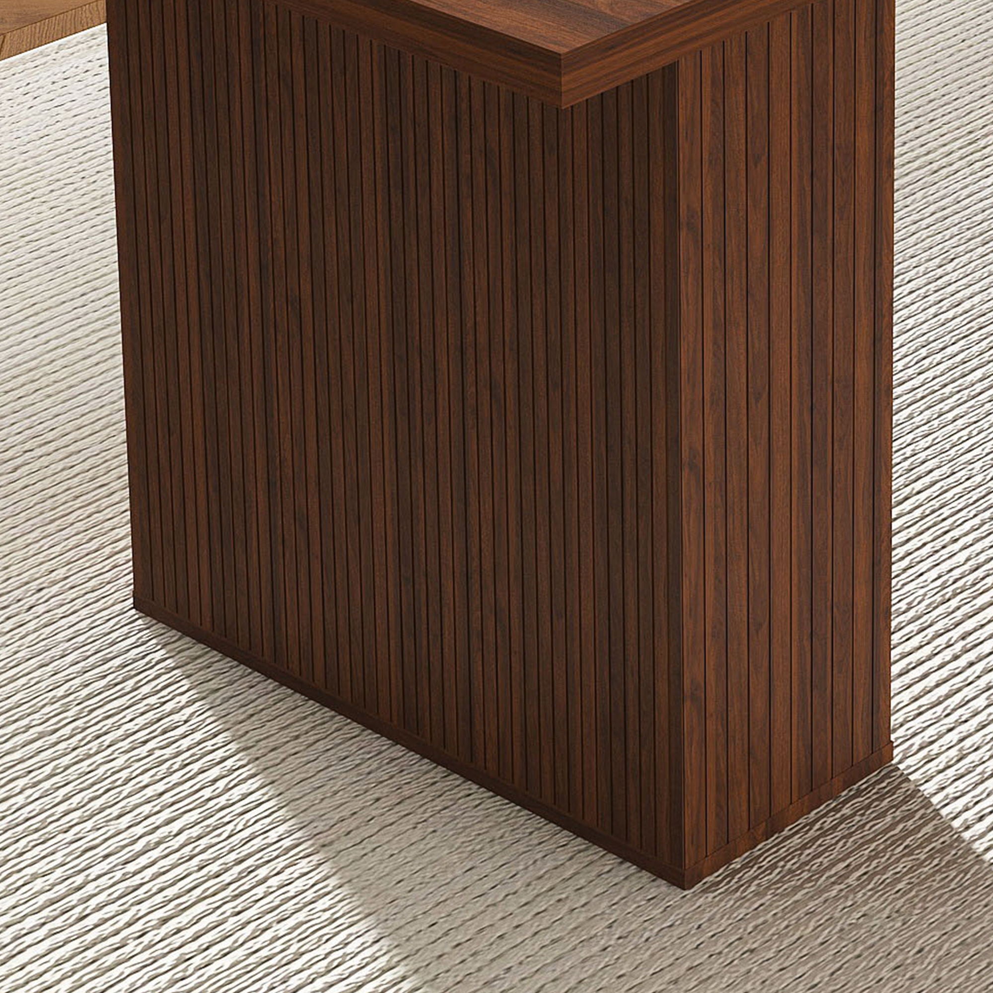 Rectangular Dining Table With Storage Base - Walnut