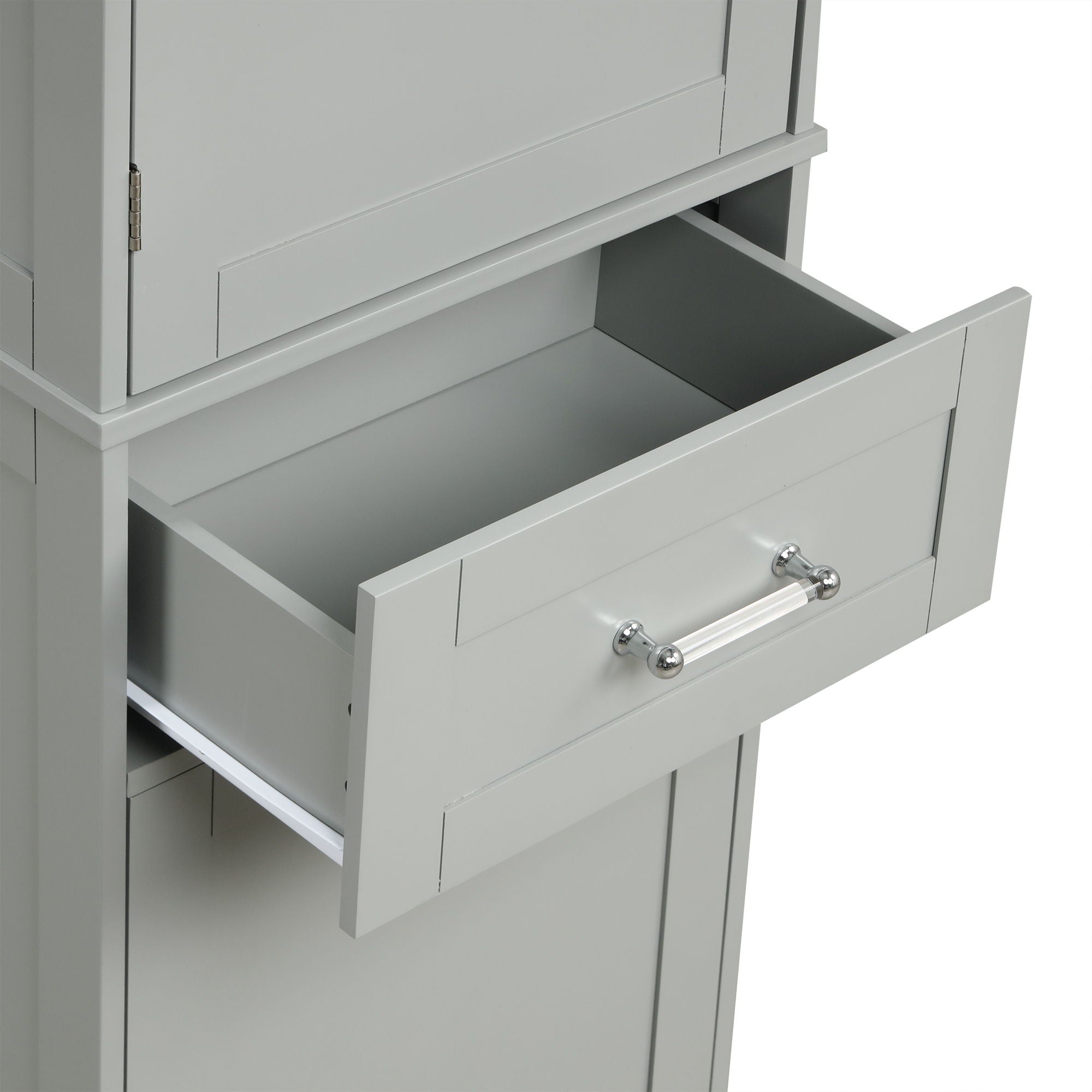 Tall Freestanding Bathroom Storage Cabinet With Adjustable Shelf And 2 Drawers