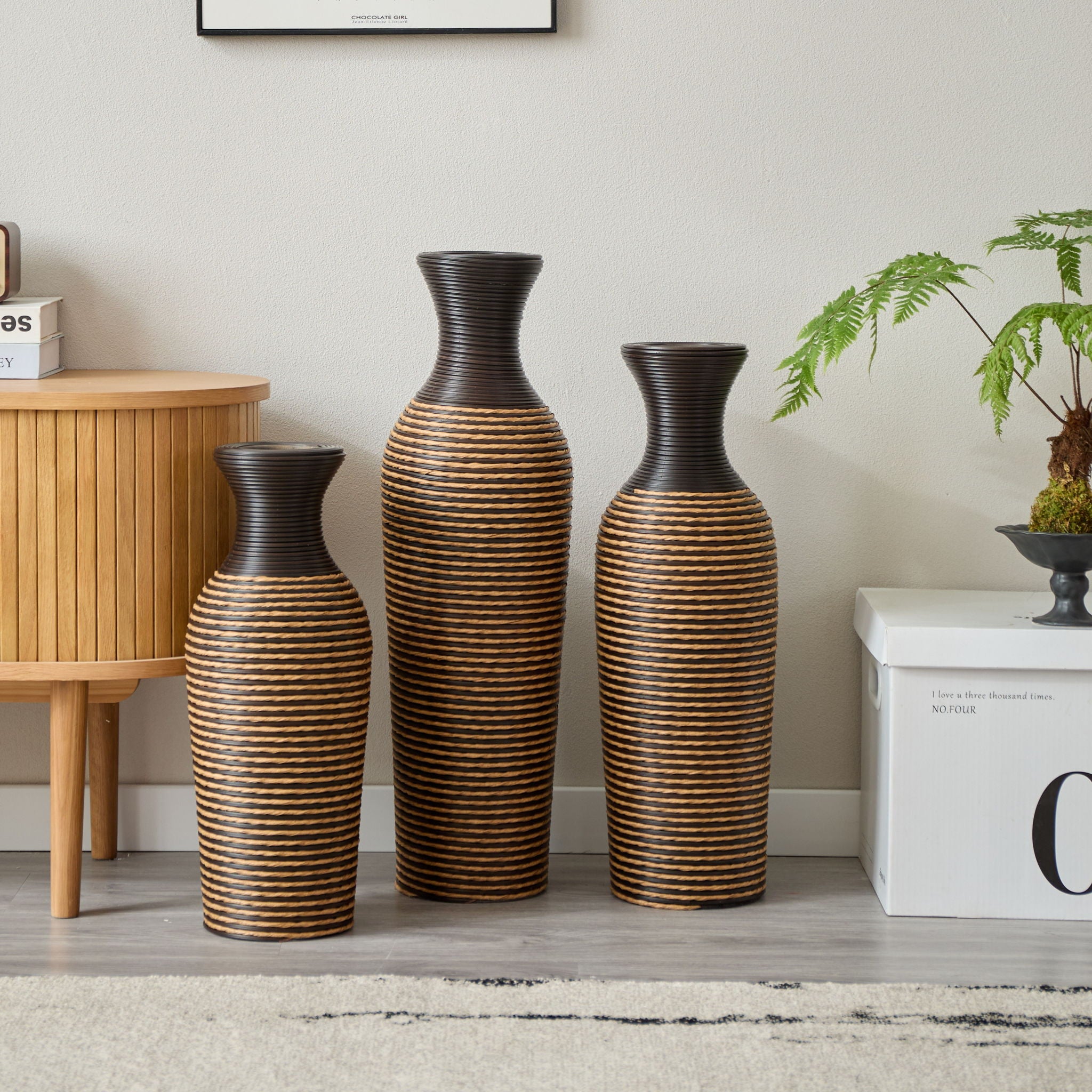 Classic And Neat Floor Vase, High Independent Flower Stand (Set of 3)