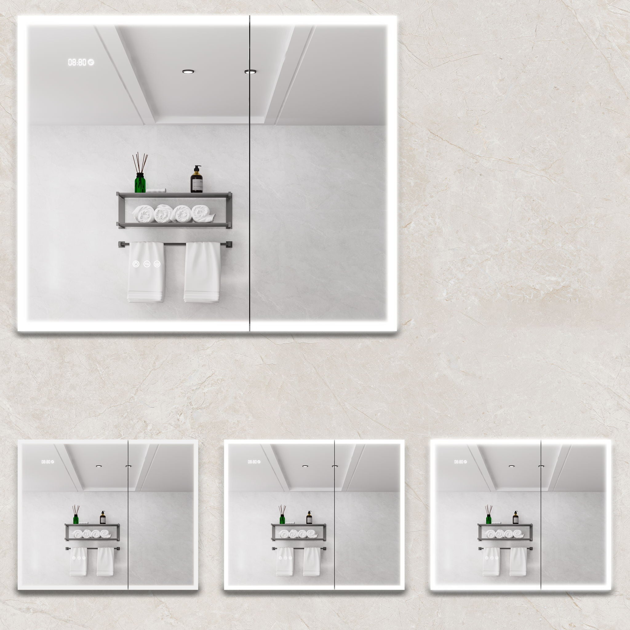Bathroom Medicine Cabinet With Lights, LED Medicine Cabinet With Mirror, Lighted Medicine Cabinet With Defogger