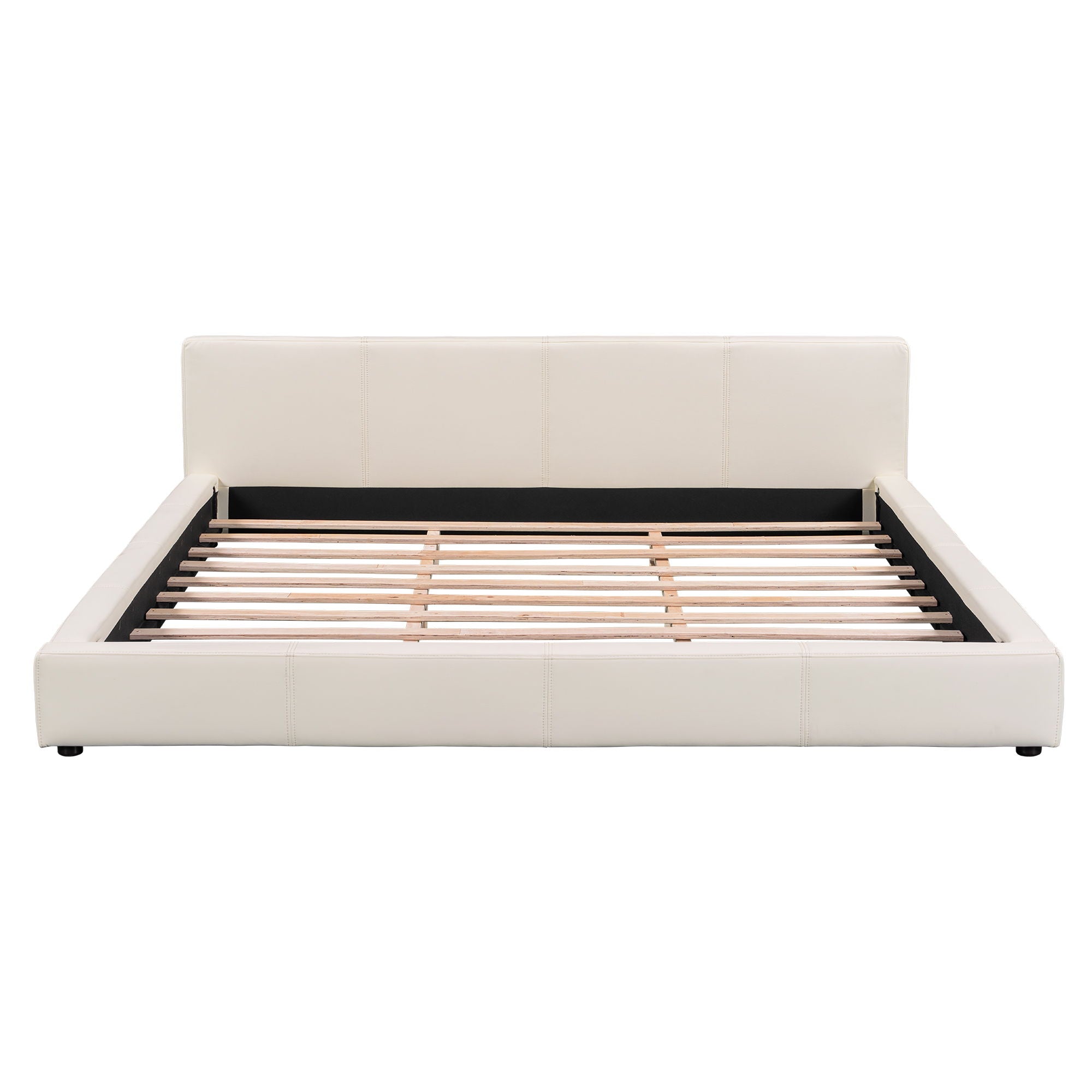 Stylish Upholstered Bed With Birch Wood Frame