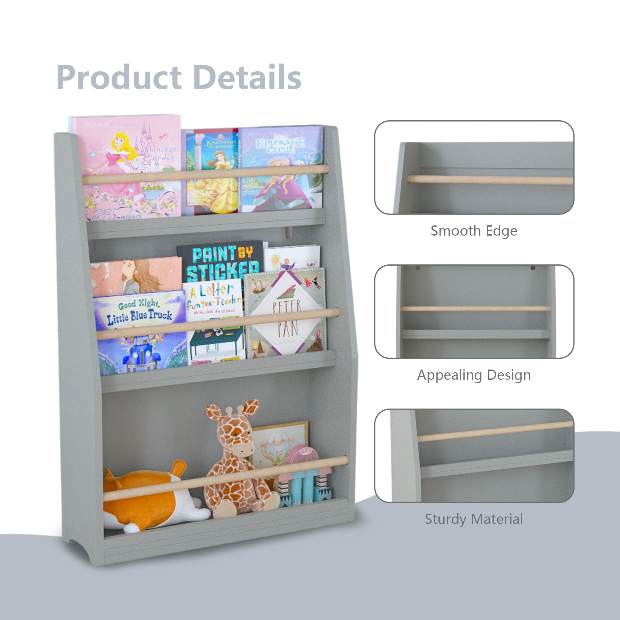 3 Tier Book Shelf, Compact Storage For Bedrooms
