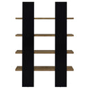 Danbrook 71-inch 4-shelf Bookshelf Black and Aged Walnut