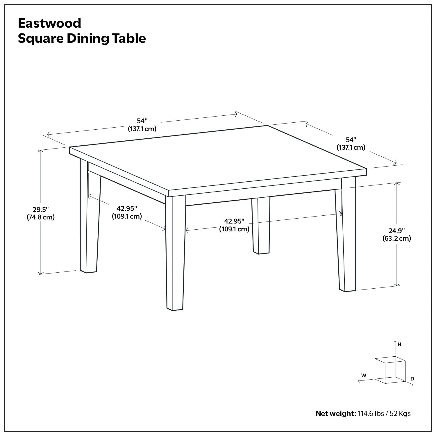 Eastwood - Square Dining Table - Java Brown