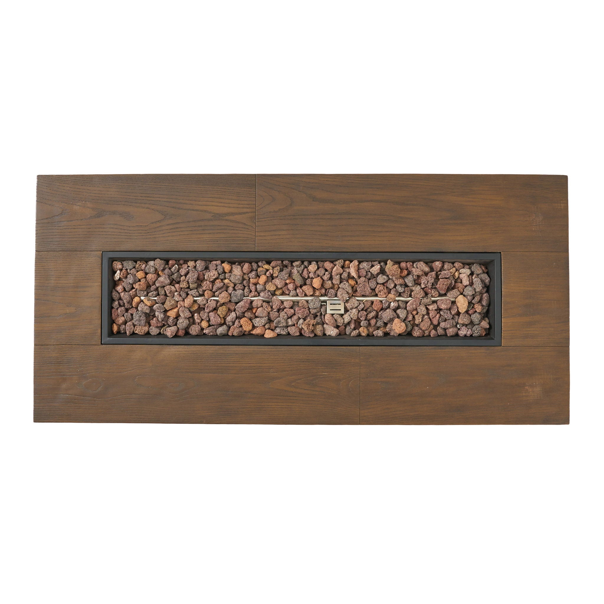 Transitional Rectangular Outdoor Propane Fire Pit With 50, 000 Btu