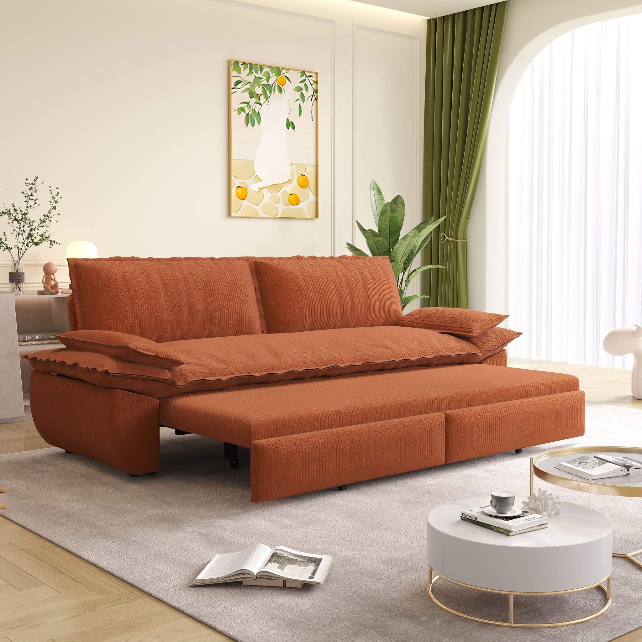 Queen Pull Out Sofa Bed, 3 In 1 Convertible Sleeper Sofa