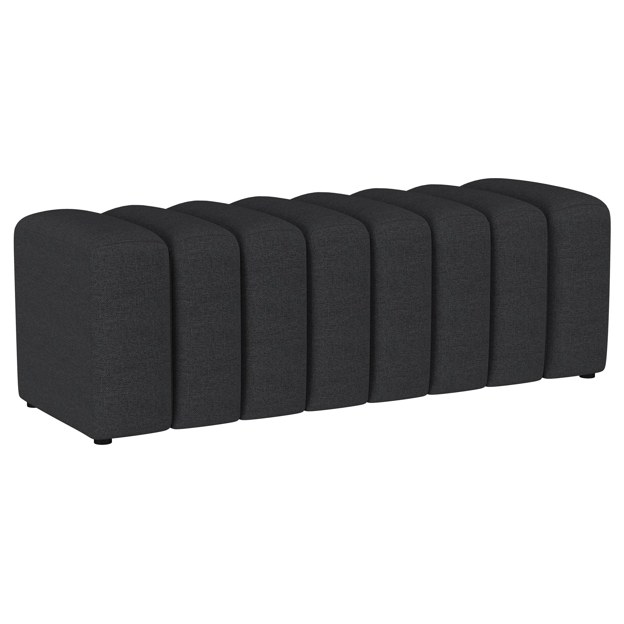 Modern Upholstered Tufted Accent Bench & Round Legs