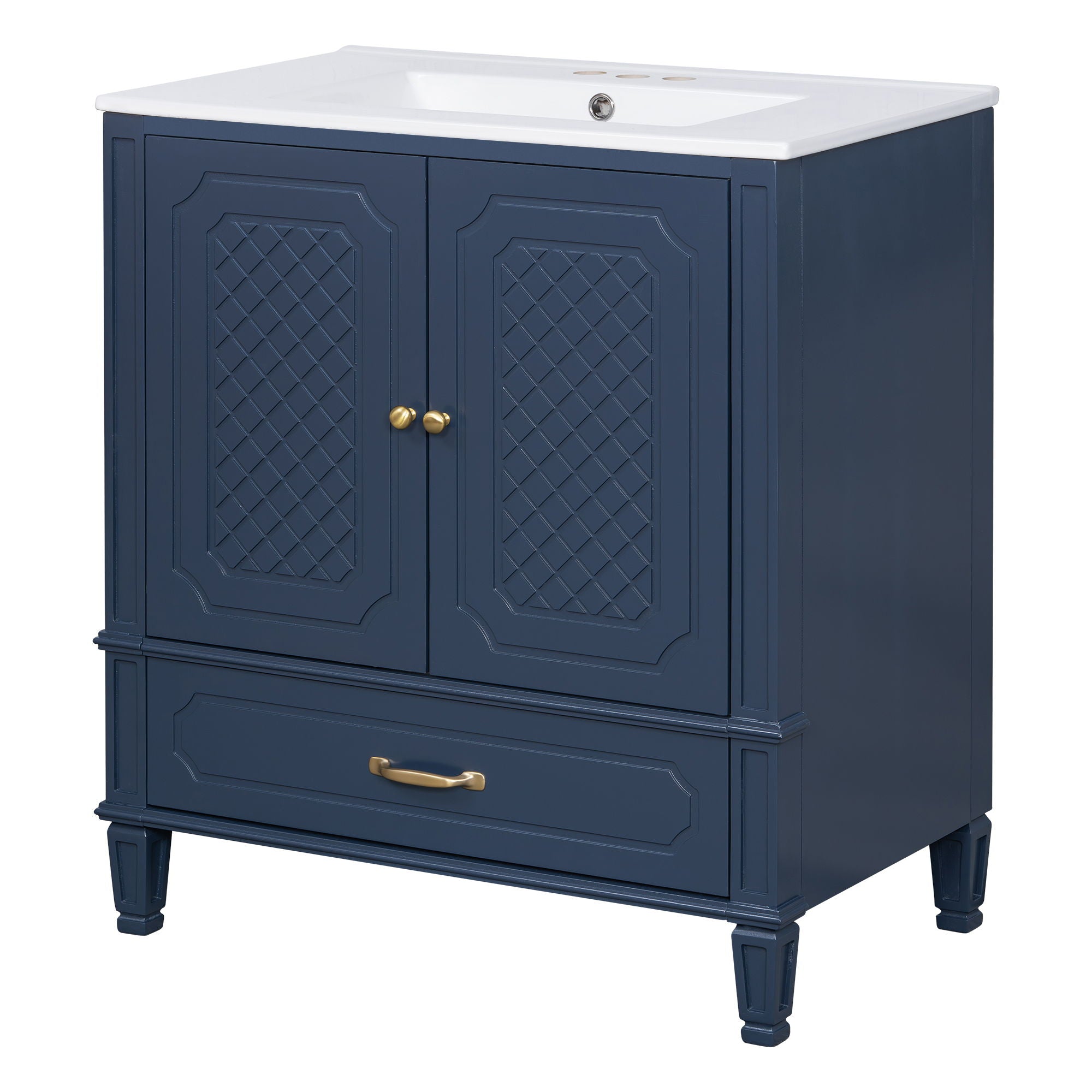 Bathroom Vanity With Sink, Soft Closing Door, Multi Functional Storage