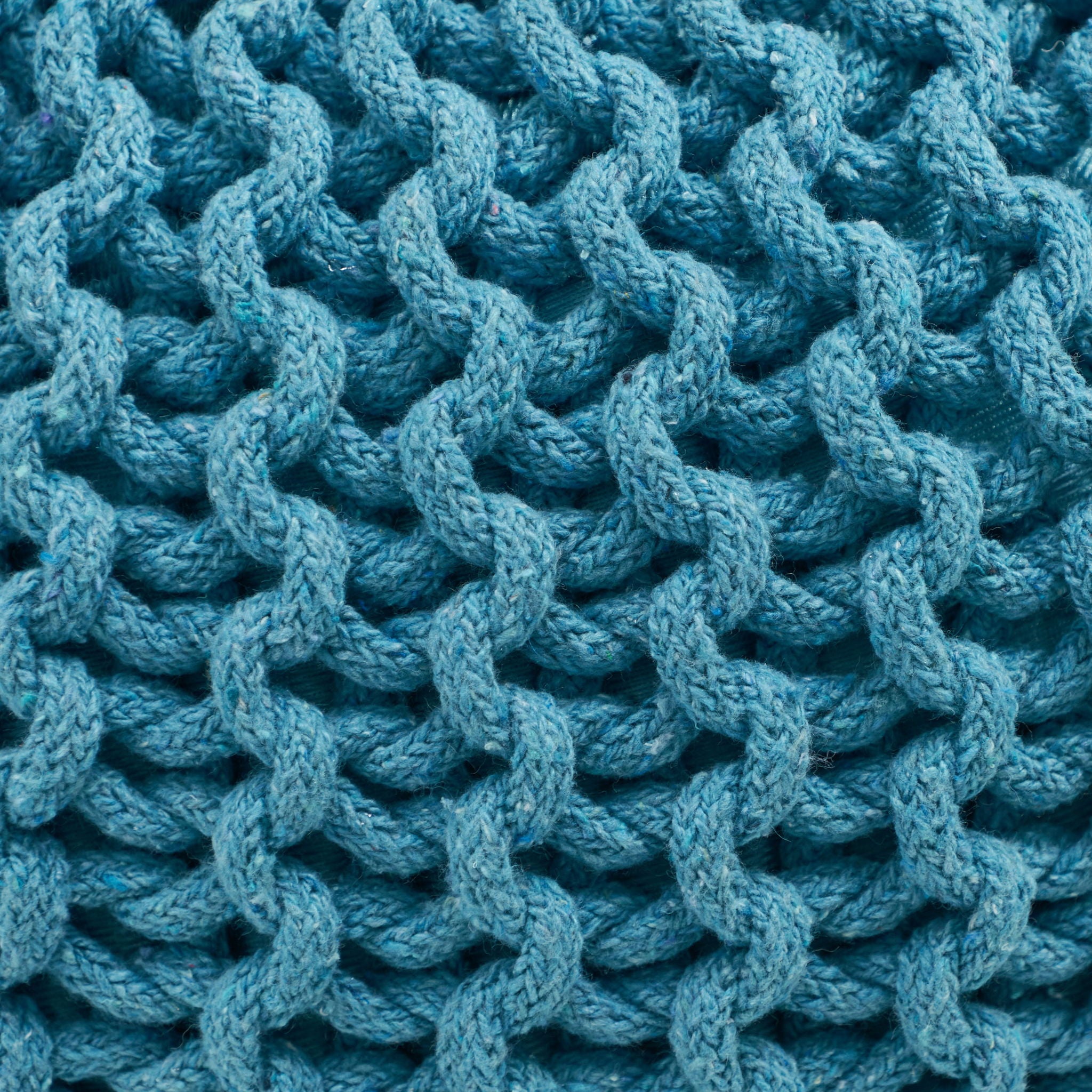 Moro - Knitted Round Pouf With Pumpkin Shape