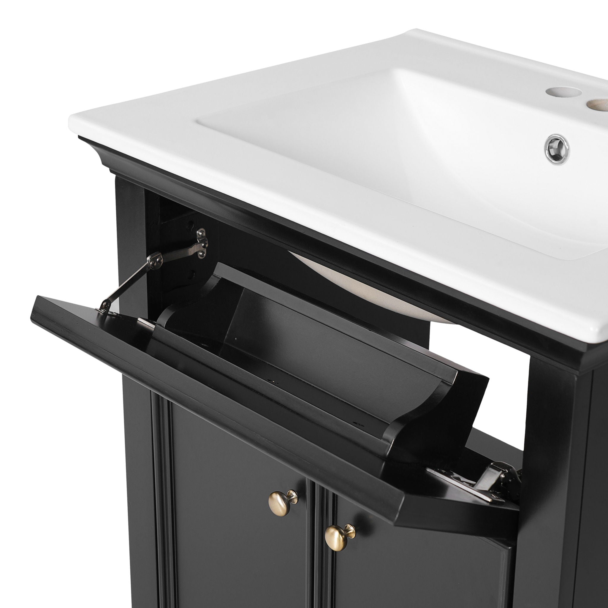 Modern Bathroom Vanity With Tip-Out Drawer And Soft-Close Hinges