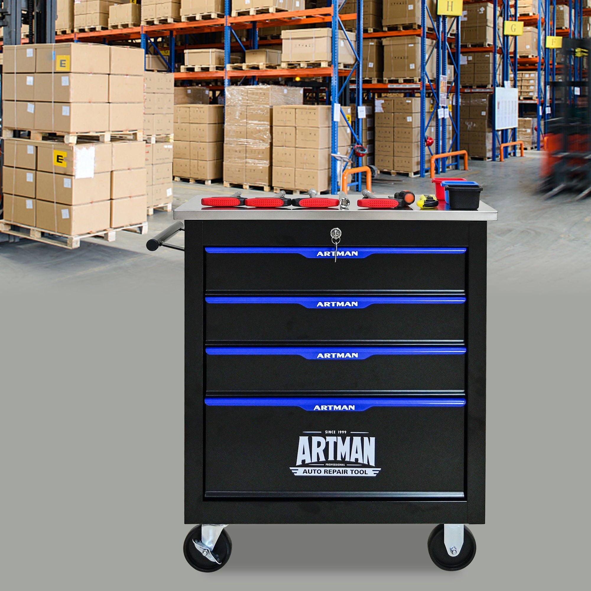 Drawer Multifunctional Tool Cart With Wheels