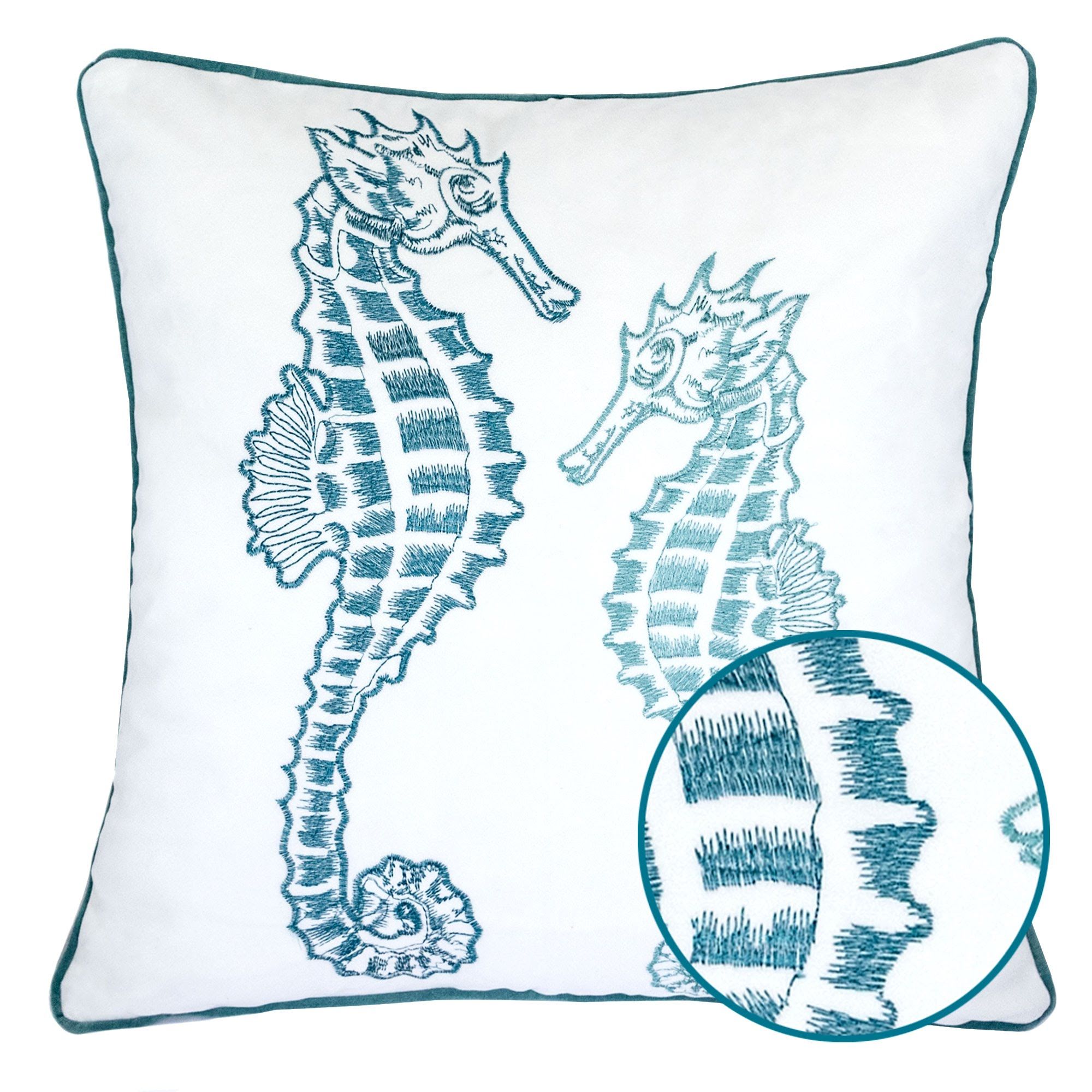 Seahorses Pillow Cover With Matching Back