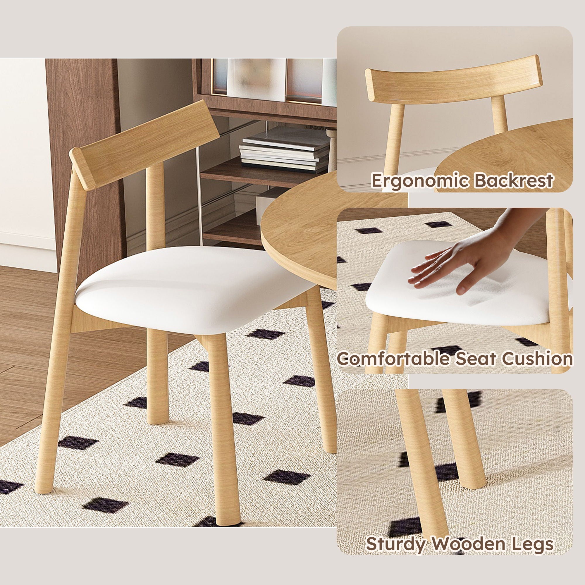 Modern Extendable Round Dining Table Set, Table With Chairs