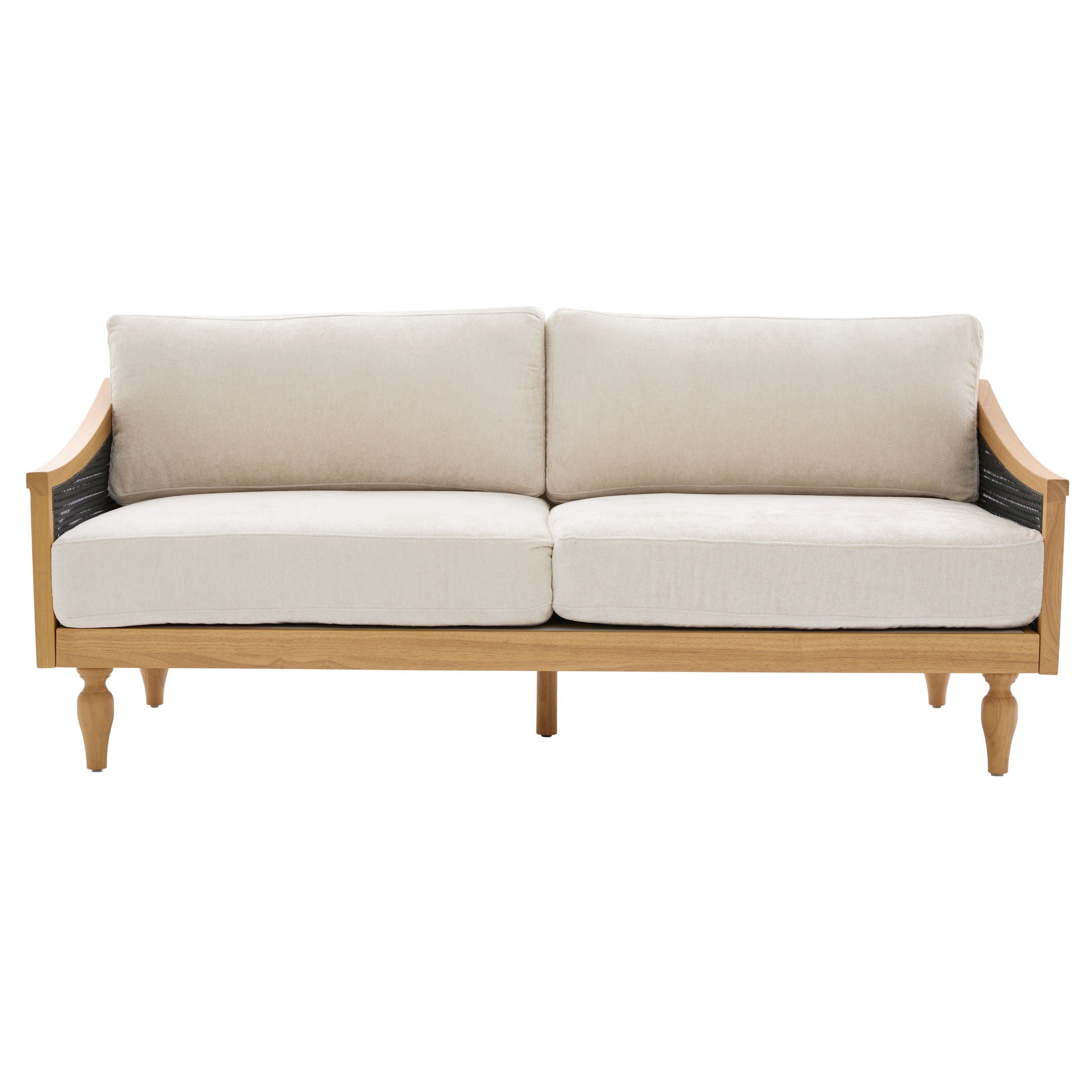 Loveseat Sofa With Armrests - Black