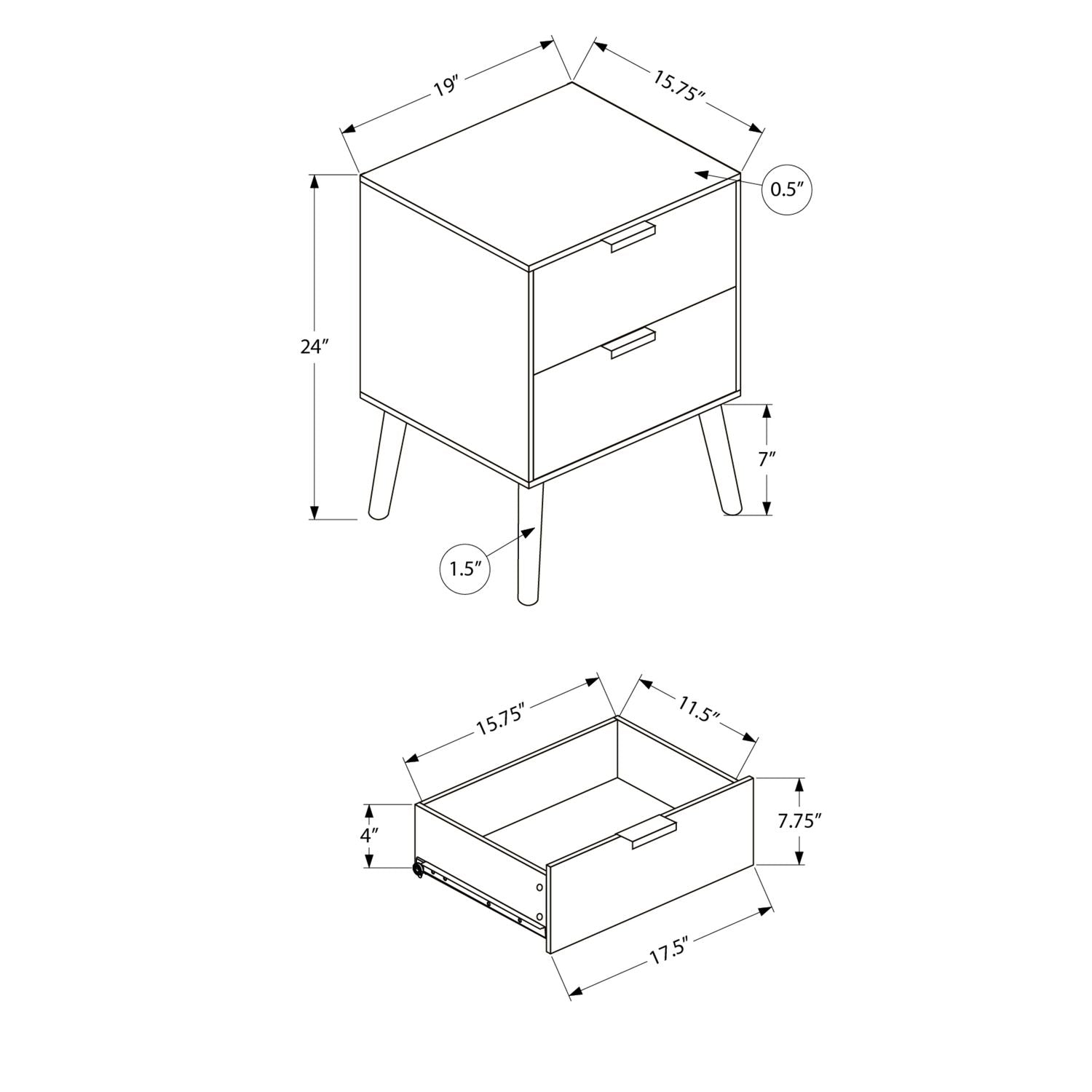 Accent Table With Storage Drawers - Brown