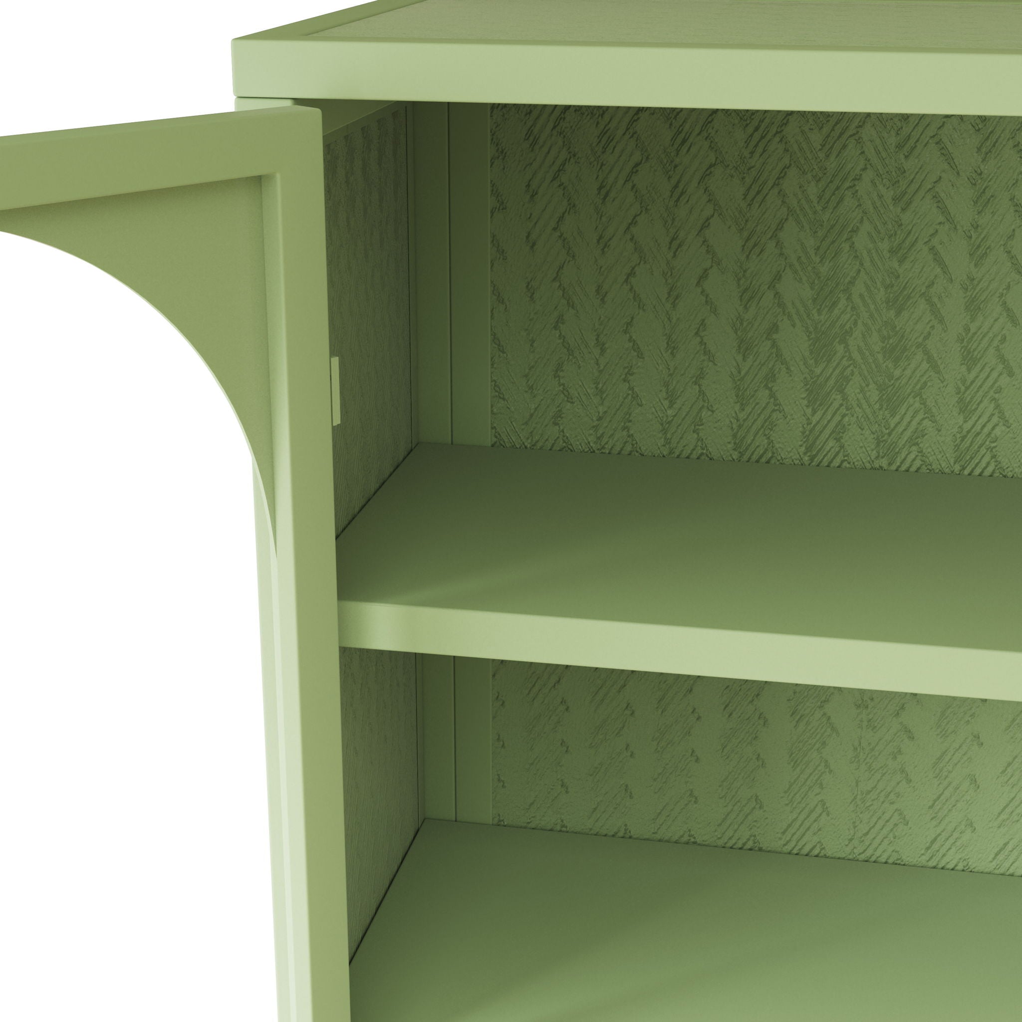 2 Door Wall Cabinet With 3 Tier Storage - Green