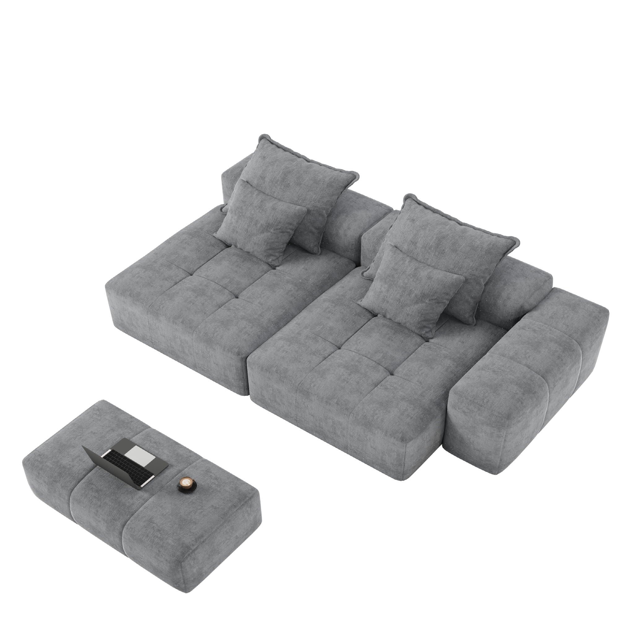 Modern Oversized Diy Combination Modular Sectional Sofa With Pillows