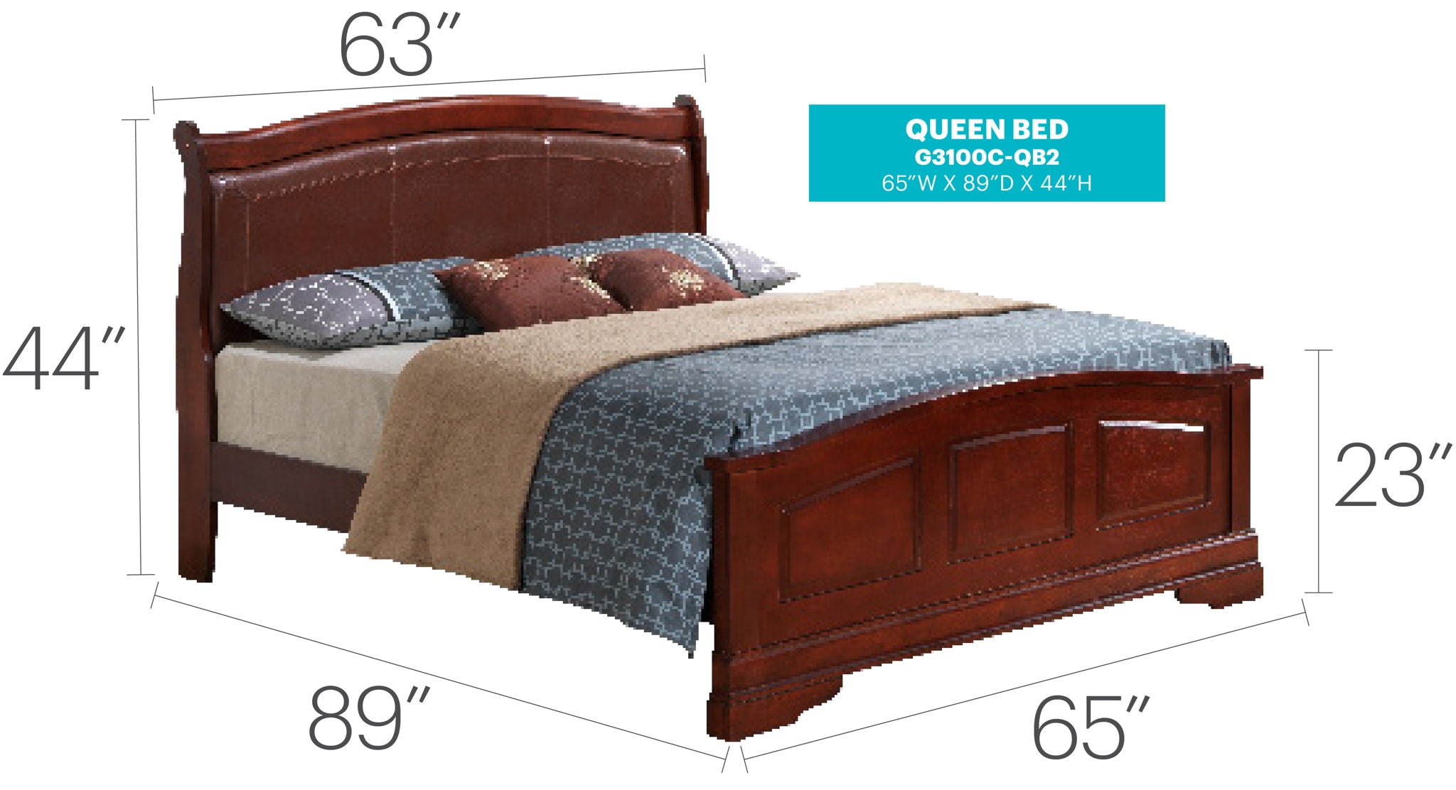 Panel Sleigh Bed Elegantly Crafted