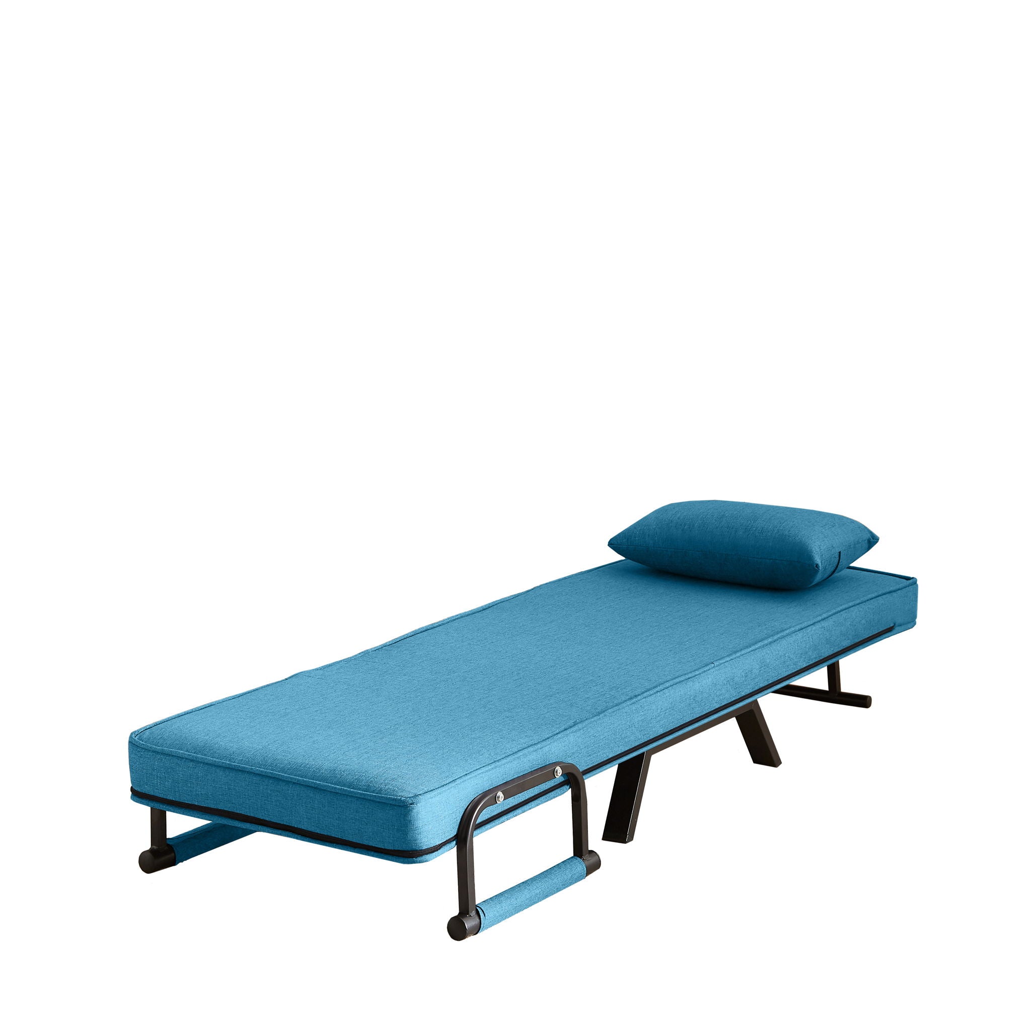 Convertible 5 In 1 Folding Chair Bed With Adjustable Backrest & Pillow