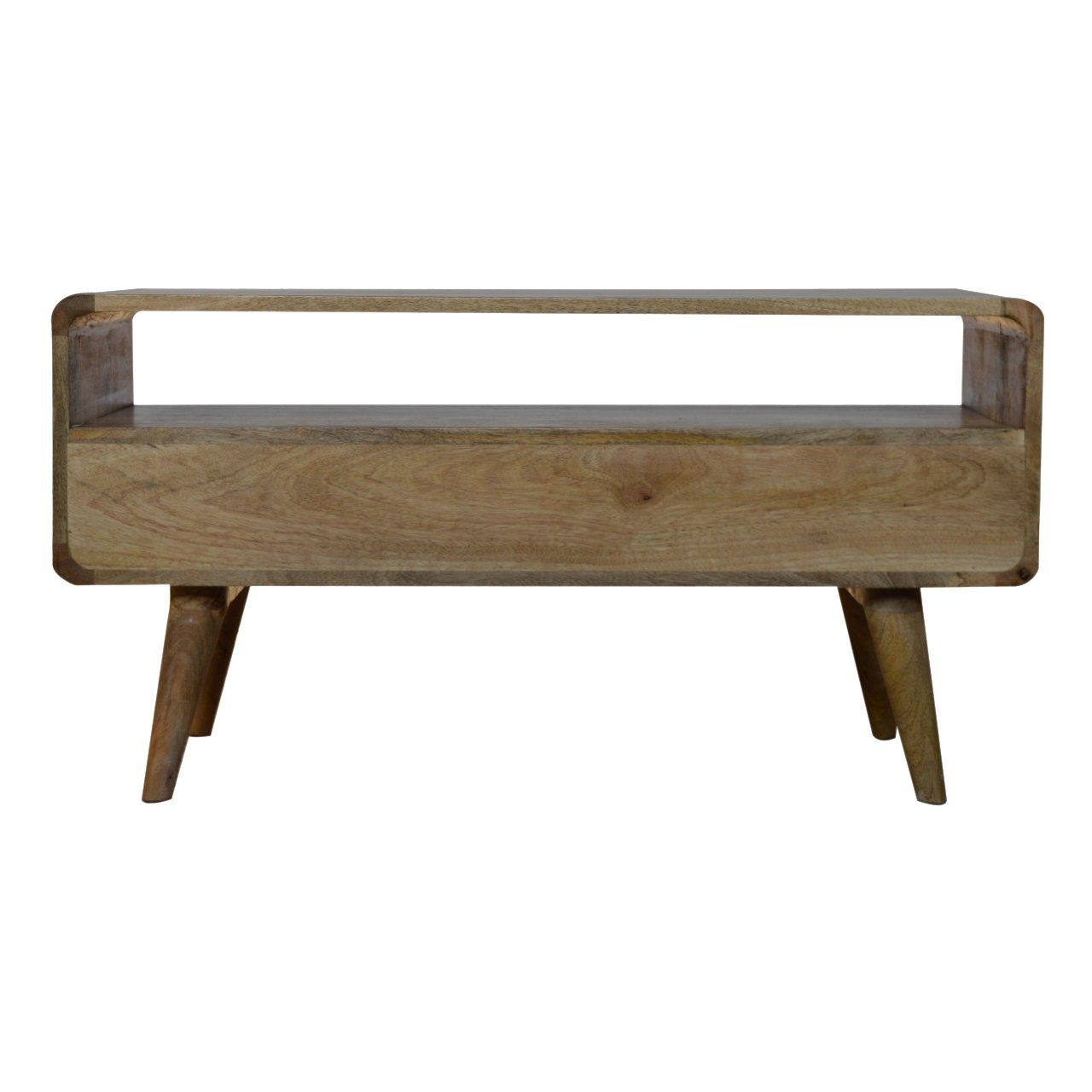 Solid Wood Curved Media Unit
