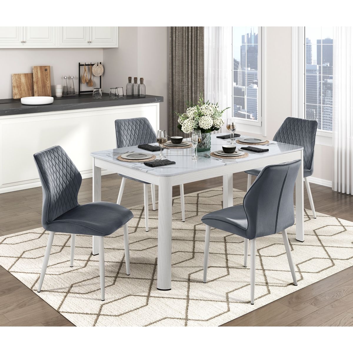 Hollis - Dining Table - White