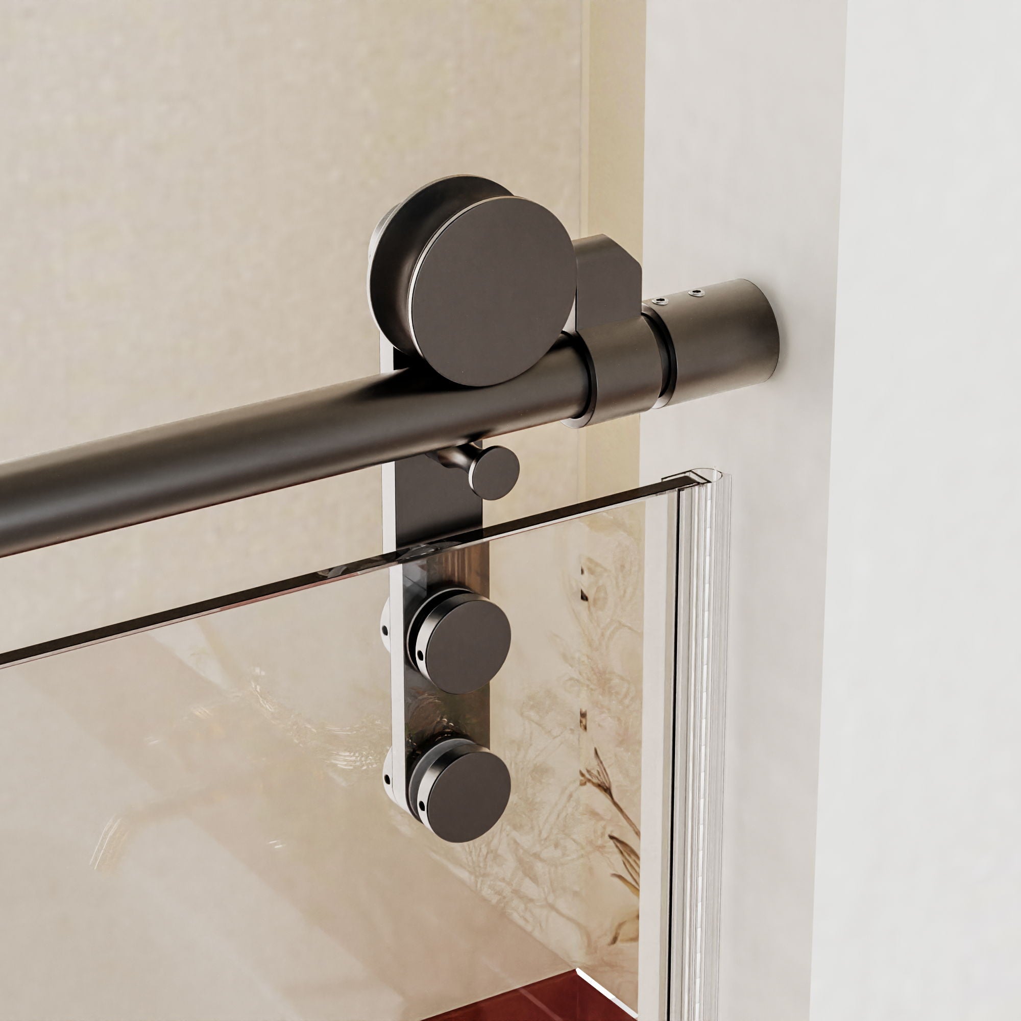 Frameless Single Sliding Shower Doors With Towel Rail & Handle