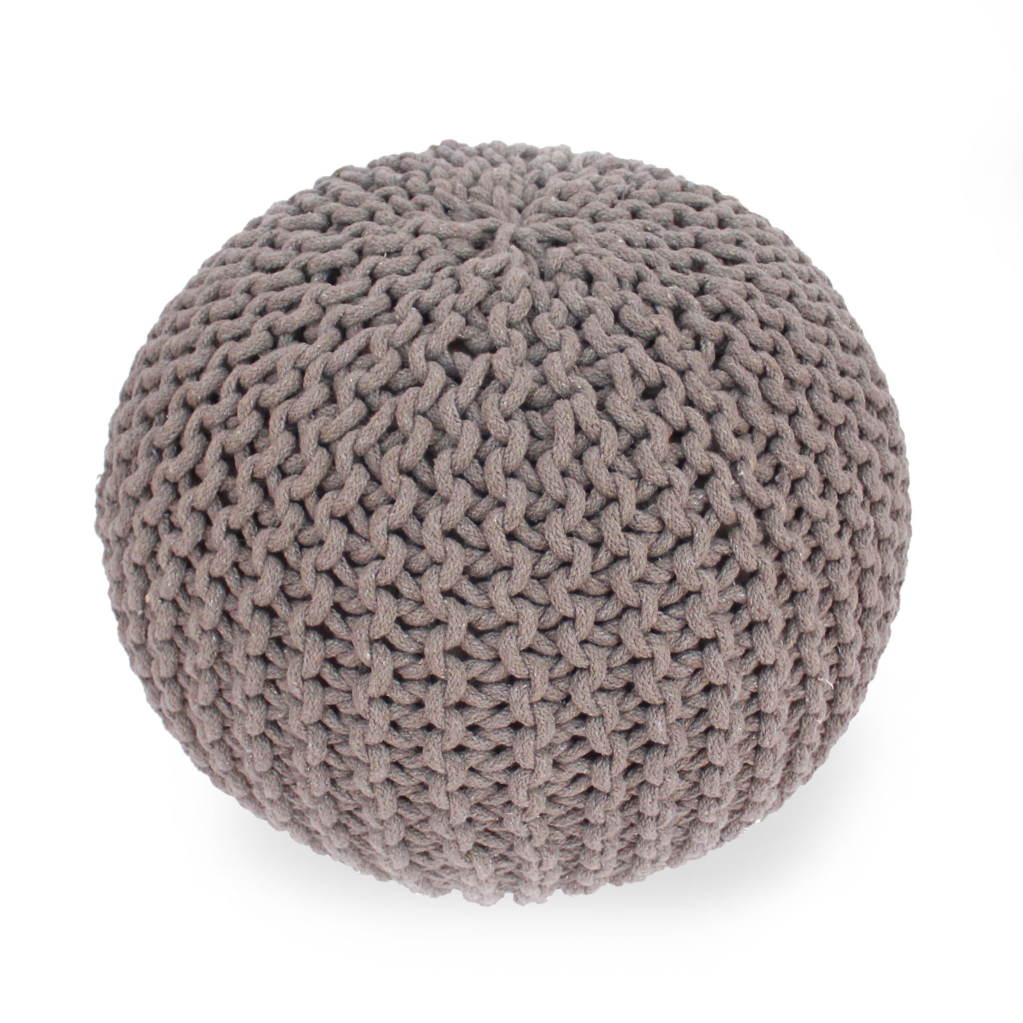 Moro - Knitted Round Pouf With Pumpkin Shape