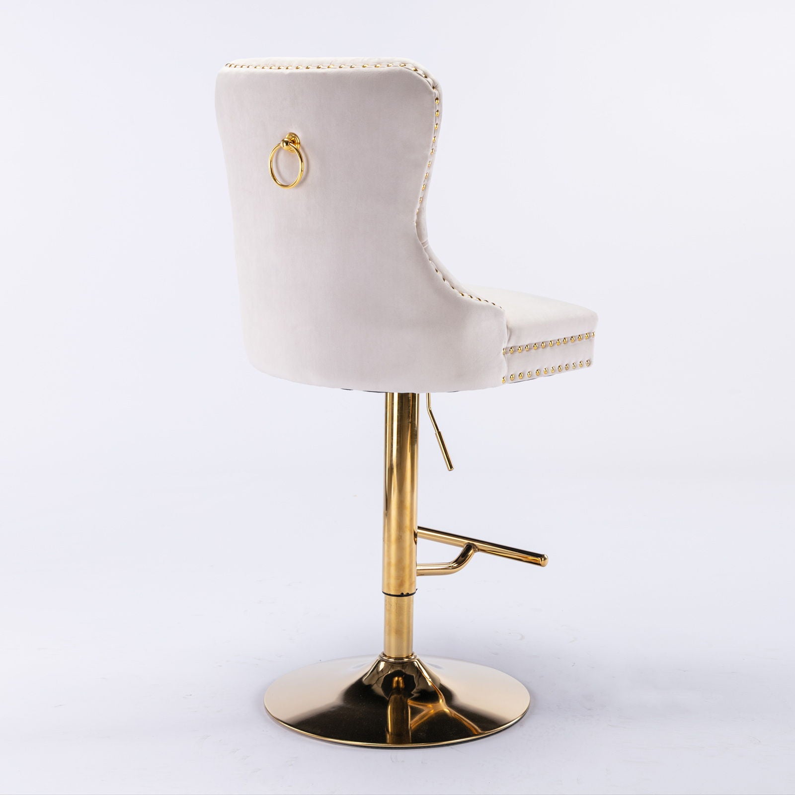 Thick Swivel Barstools Adjusatble Seat Height From 25-33", Modern Upholstered Bar Stools With Backs Comfortable Tufted For Home Pub And Kitchen Island (Set of 2)