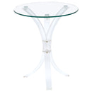 Laning Round Glass Top Acrylic Side Table Clear