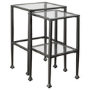 Leilani  Glass Top Nesting Table Set Black