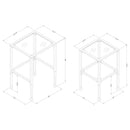 Leilani  Glass Top Nesting Table Set Black