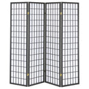 Roberto 4-Panel Room Divider Folding Shoji Screen Black