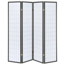 Roberto 4-Panel Room Divider Folding Shoji Screen Black